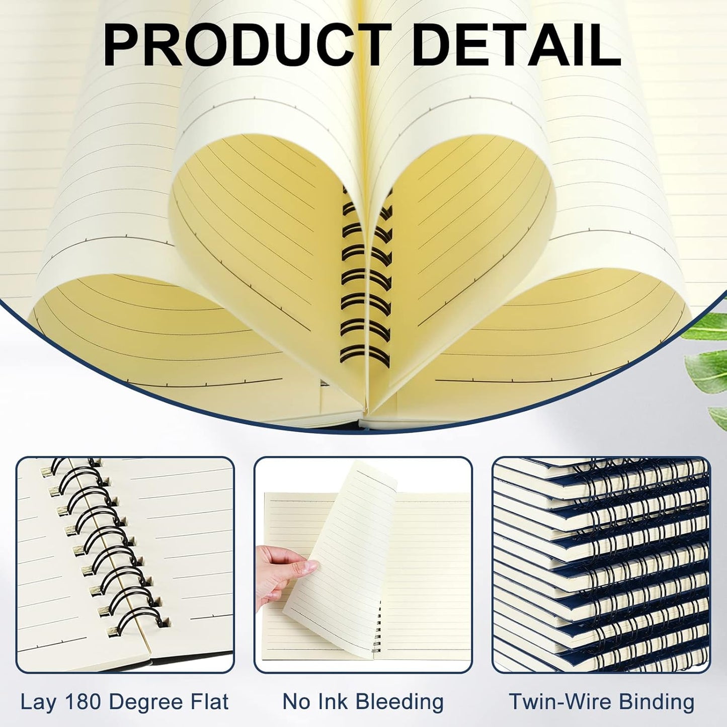 Yahenda Spiral Notebook Bulk A5 Journal Lined 8.3'' x 5.5'' Writing Composition Paper Small Notepad Subject Notebook for Students Office Business Back to School Supplies(Deep Blue,54 Pcs)