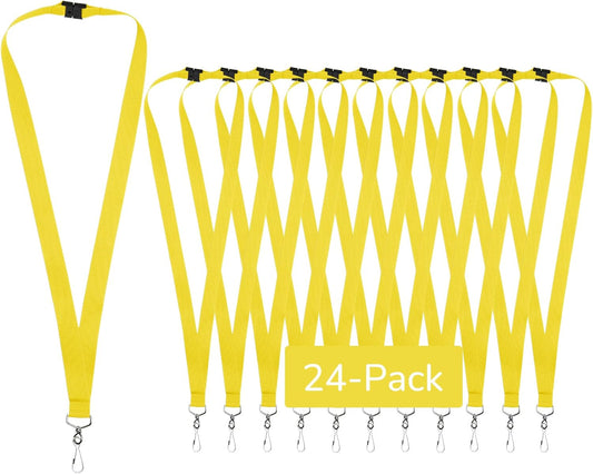 24-Pack Breakaway Lanyards, Polyester Neck Straps for ID Cards, Keys, Office, School & Events