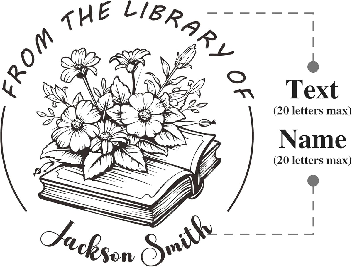 from The Library of Embossers & Stamps Custom Color Self-Inking Stamp with Your Name or Design Great for Personalizing Books, Text Books and Journals (05)