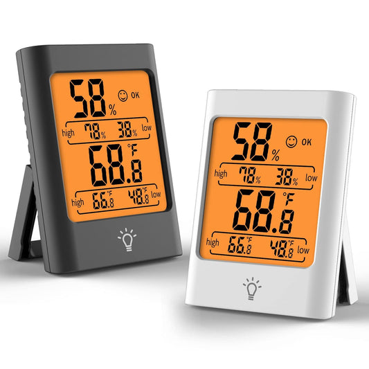 2.7in Indoor Digital Thermometer Temperature Gauge Humidistat Hygrometer with MAX & MIN Humidity and Temperature Records