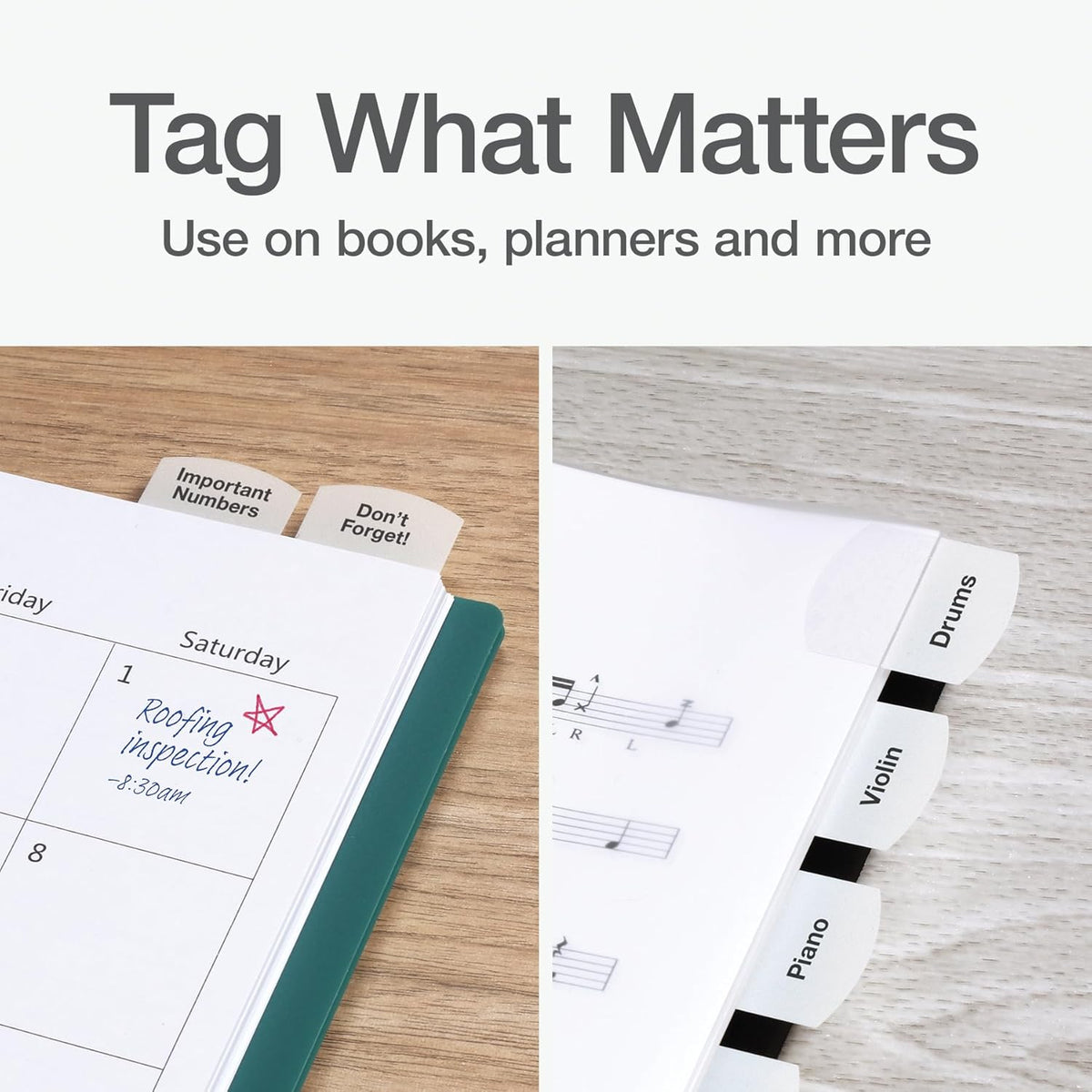 Redi-Tag Laser Index Tabs, Divider Tabs, Permanent Adhesive Index Labels, Customizable Divider Labels, Divider Labels for School, Home and Office, 1-1/8" x 1-1/4", White, 375 Tabs, (B39017)