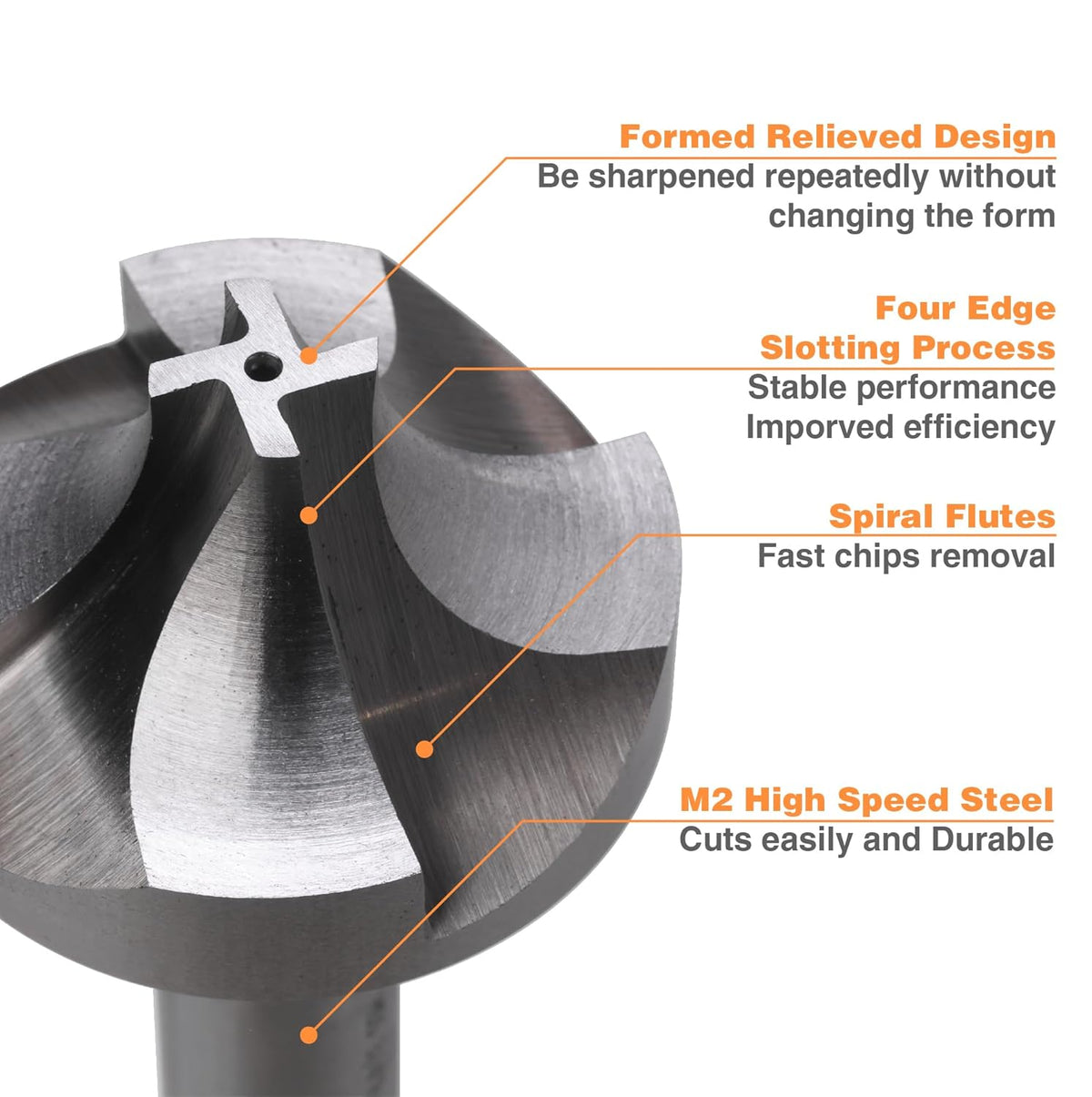 Corner Rounding End Mill Set, H.S.S. 4 Pcs Size from 1/2" to 3/4" Milling Cutter