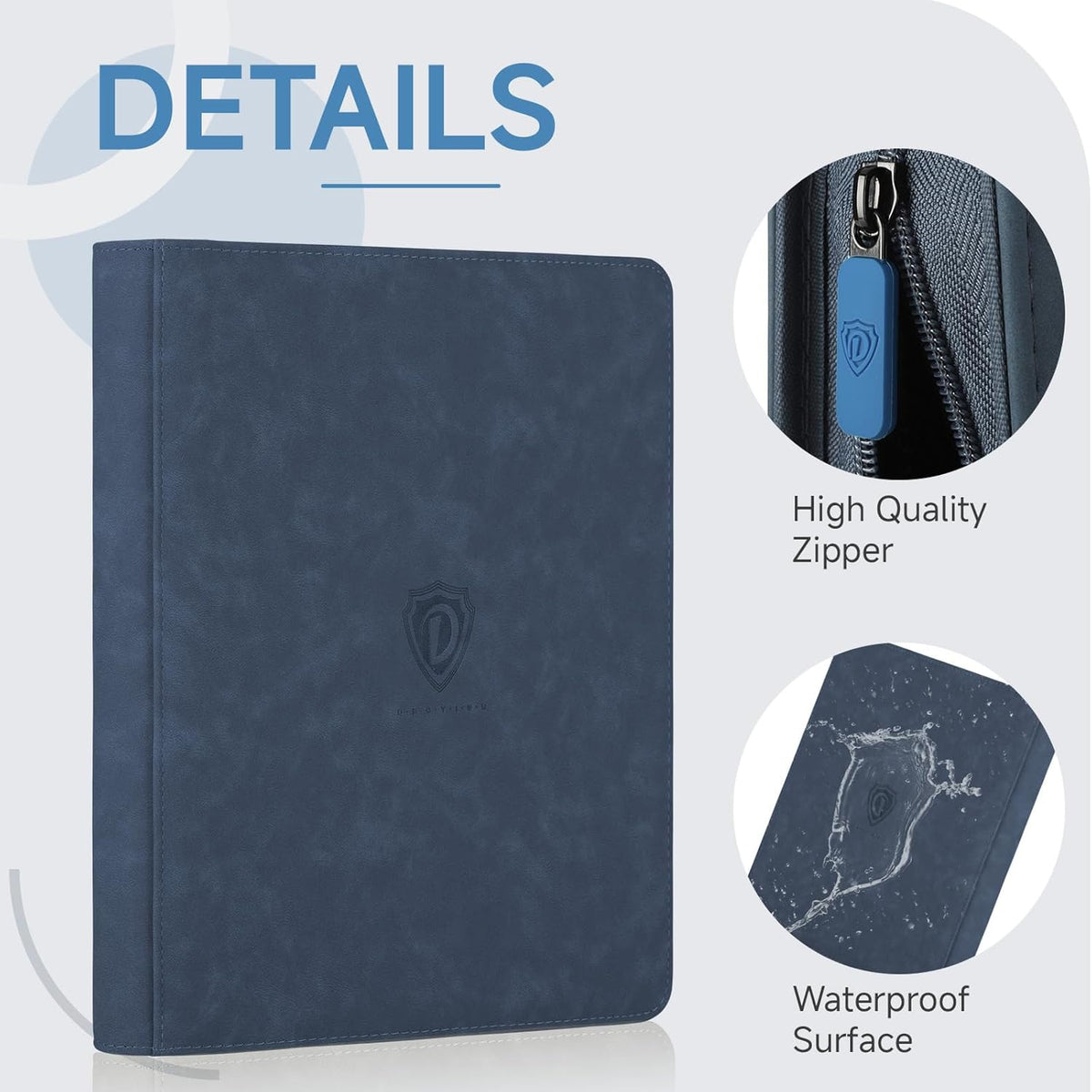 Card Binder with 1024 Cards,16 Pocket Trading Card Binder Includes 32 Page Storage Sleeves,Collection Card Album,Card Holder to Organize and Protect Cards,Navy Blue