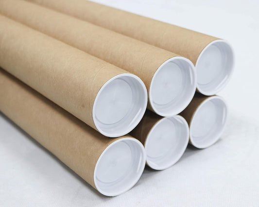 MagicWater Supply Mailing Tube - 2 in x 18 in - Kraft - 6 Pack - for Shipping and Storage of Posters, Arts, Crafts, and Documents