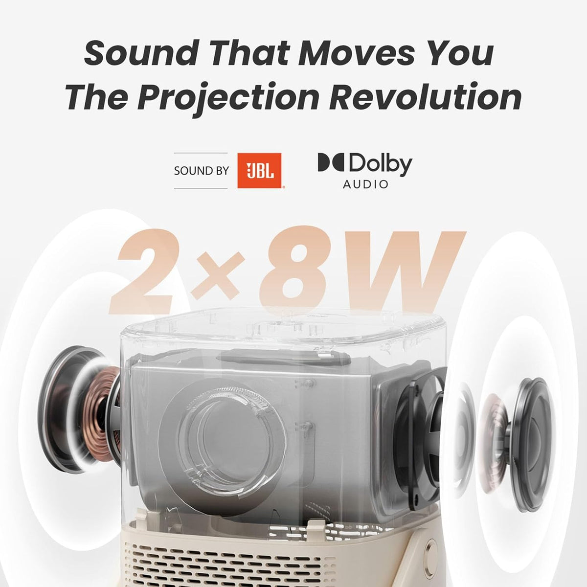 [Sound by JBL & Built-in Battery] Yaber T2 Plus GTV Outdoor Projector - Smart Projector with WiFi 6 and Bluetooth, Native 1080P Movie Portable Projector for Indoor and Outdoor (Google TV System)