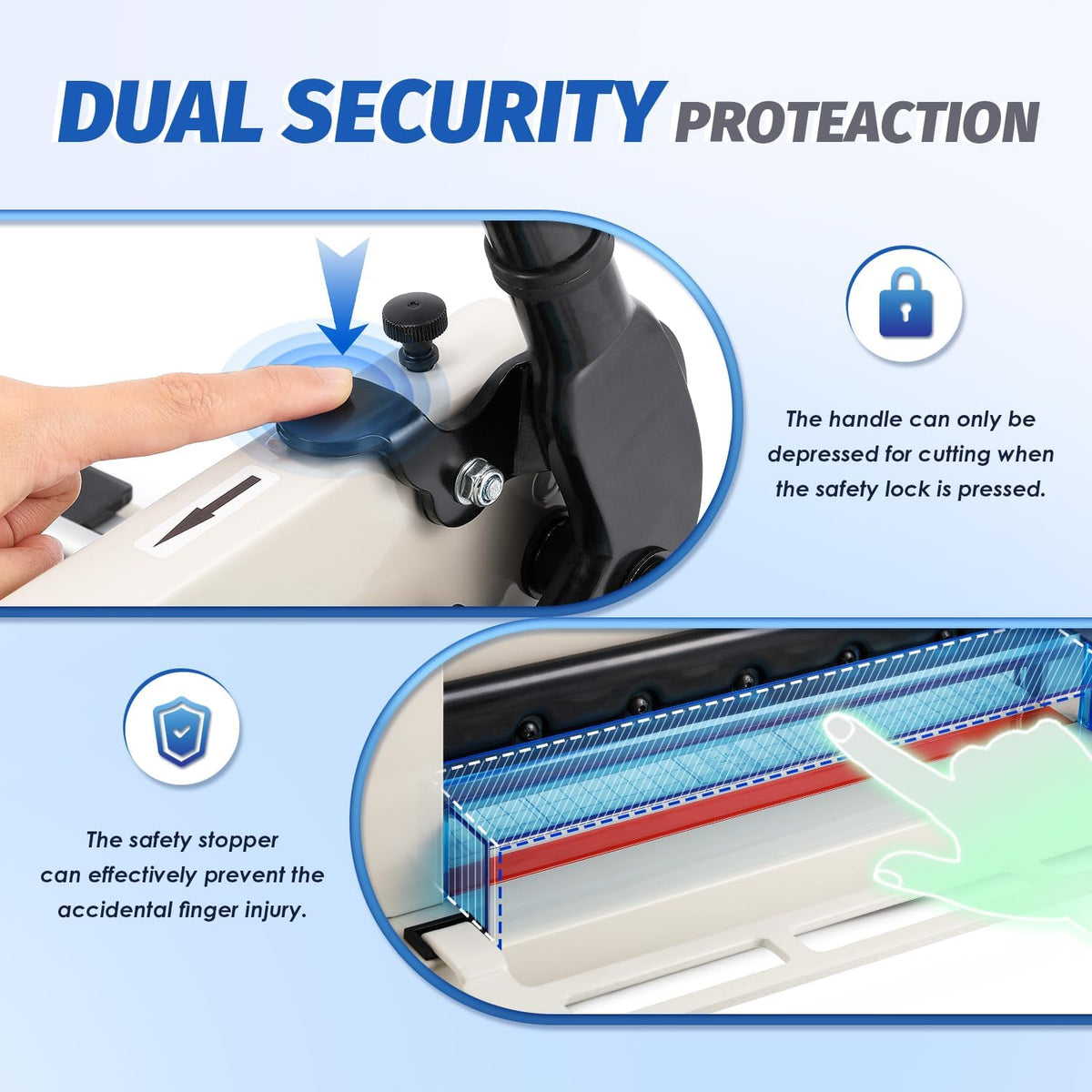 Heavy Duty A4 Paper Cutter 400 Sheet Thickness Cutting Capacity, 12 Inch Stack Guillotine Paper Cutter with 1 Replacement Blade, Stack Trimmer Suitable for Paper Leather Cardboard Nonwoven