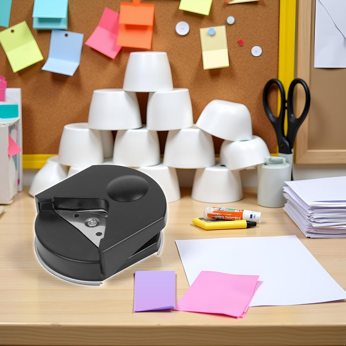 Black Corner Rounder Punch 4mm Corner Cutter Tool | Mini Portable Round Corner Trimmer Cutter for Card Photo Card Making Projects Postcard Laminate Scrapbook Supplies 4mm