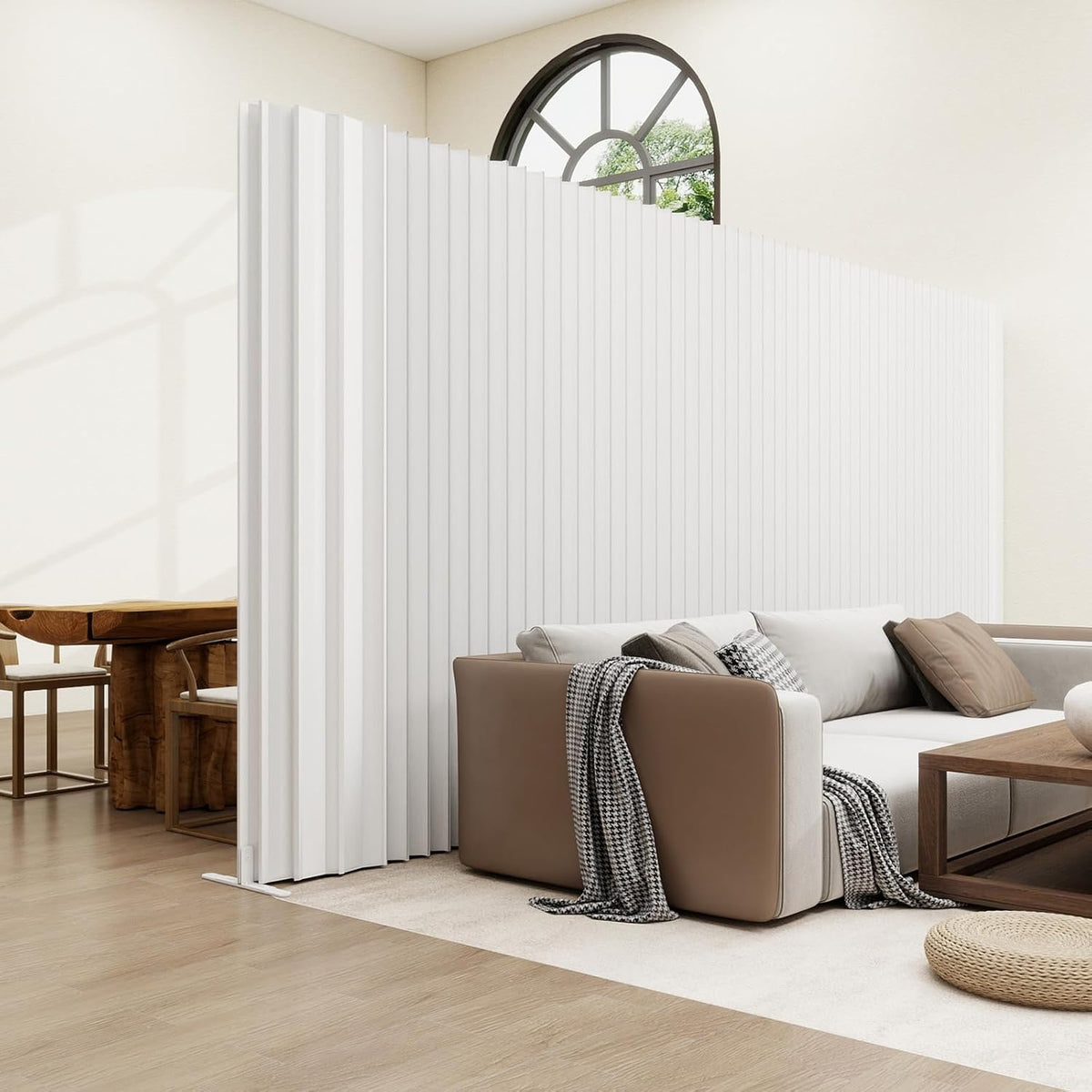 Paper Room Divider,Portable Office Partition Wall,Folding Privacy Paper Screen,Wall Dividers for Room Seperation,Indoor Freestanding Partition for Home Office Studio Exhibition -L9.84*W1.15 *H5.91 ft