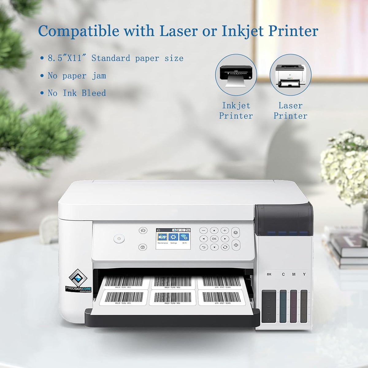 [100 Sheets 3000 Labels] BESTIKER Address Labels 1” x 2-5/8” Shipping Mailing Labels 30 per Page Printable FBA Barcode Label, Laser & Inkjet Printer Labels 30up White