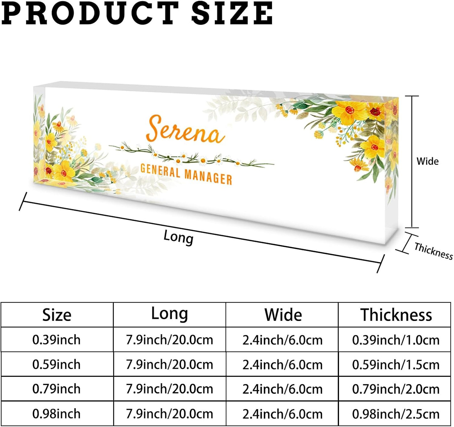 Personalized Name Plate for Desk, Custom Acrylic Desktop Accessories Office Decor for Women Men, Offices Gift for Coworkers Boss Teacher, Employee Appreciation Gifts