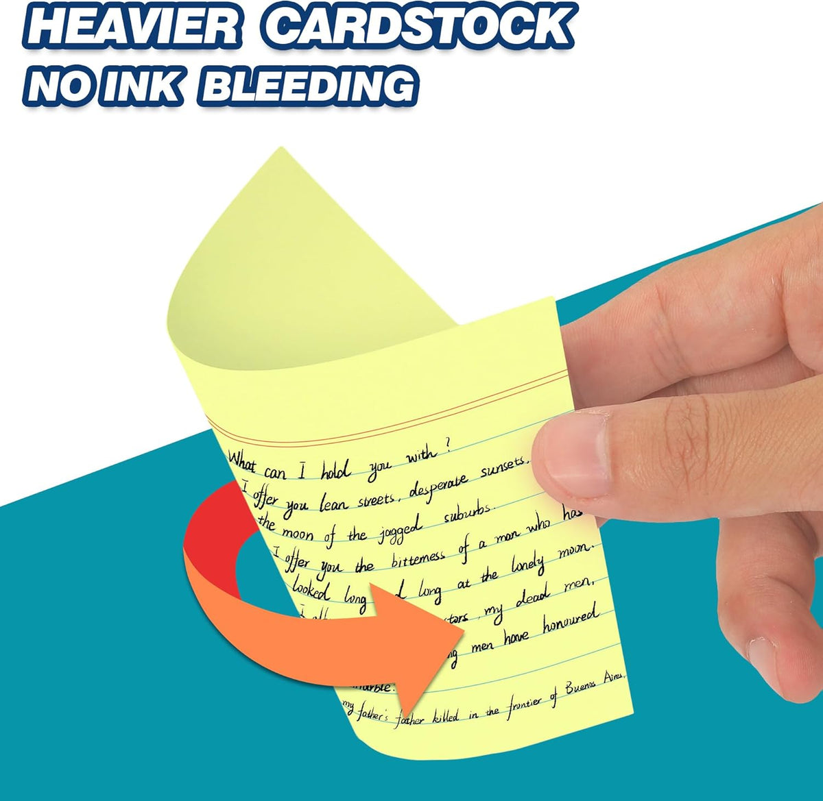 Chell Extra Heavyweight Index Cards 3x5 Inch, No Bleed-Through, 100 Count, Ruled Front and Blank Back, 80 lb. Cover Weight, Pastel Colors