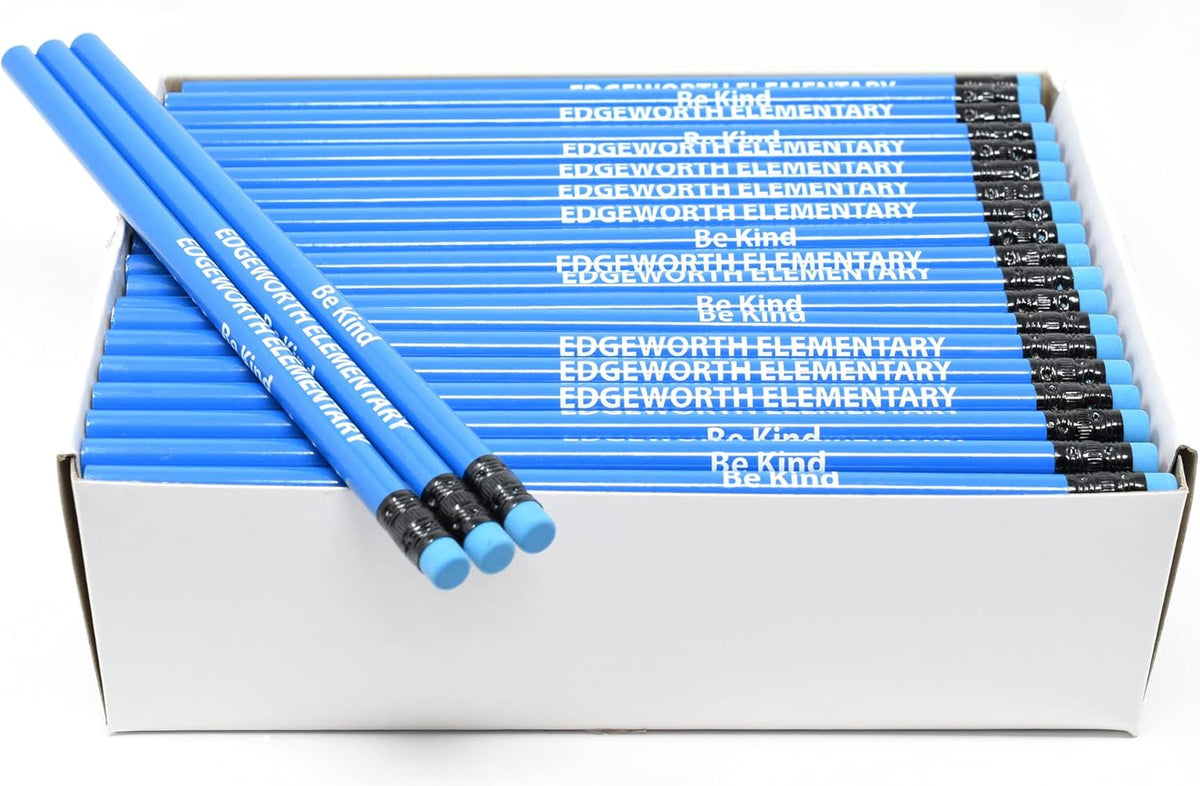 Pencil Guy Promotional Personalized Imprinted Neon Round Pencils 144 to a box