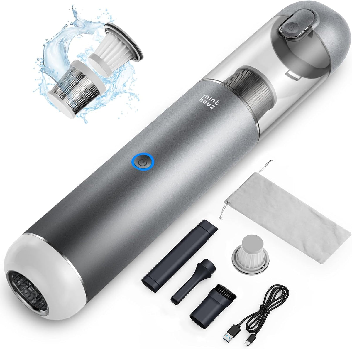 Car Vacuum Portable Cordless 17000Pa - 120W Handheld Vacuum Rechargeable with Blower, Ultra Lightweight Mini Vacuum Cleaner with 2 Filters for Car Home Pet Office Keyboard