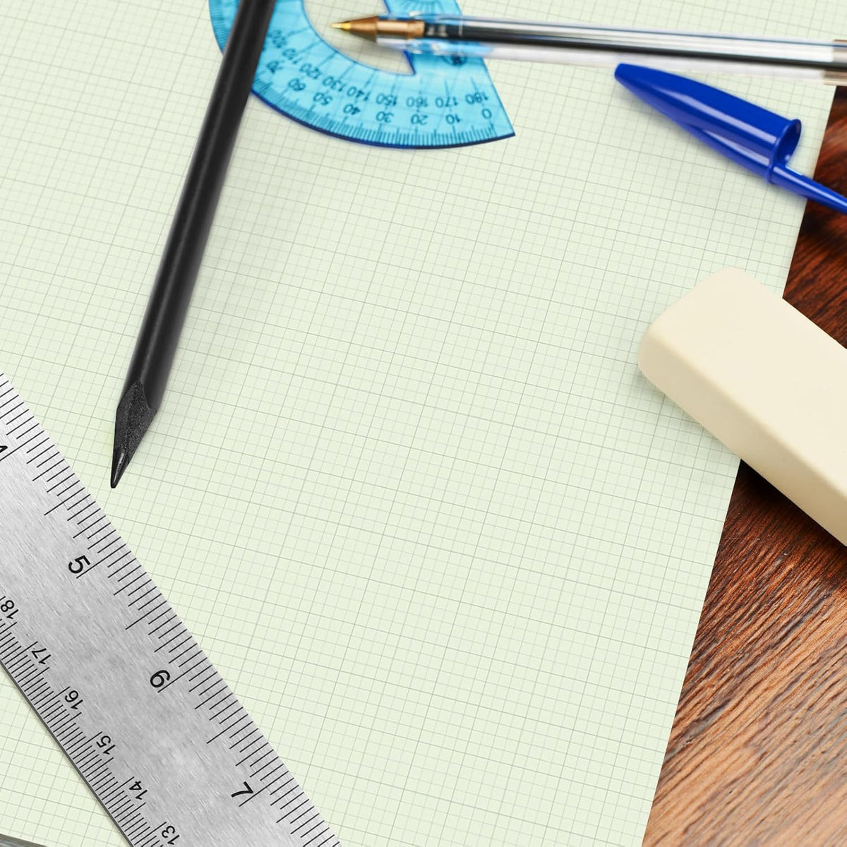 25 Sheet Graph Paper Pad 24" x 36" Large Graph 1" and 1/4" Ruled Grid Paper for Engineer Architect Designer Mathematician Draftsmen Sketch House Commercial Building Plan Drafting(Green)