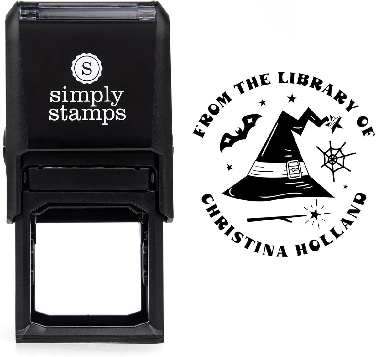 from The Library of Embossers & Stamps for Fantasy Book Readers | Custom Embosser | Custom Stamp | Ex Libris | Elevate Your Fantasy Collection of Stories and Novels (Design 20, Self-Inking Stamp)
