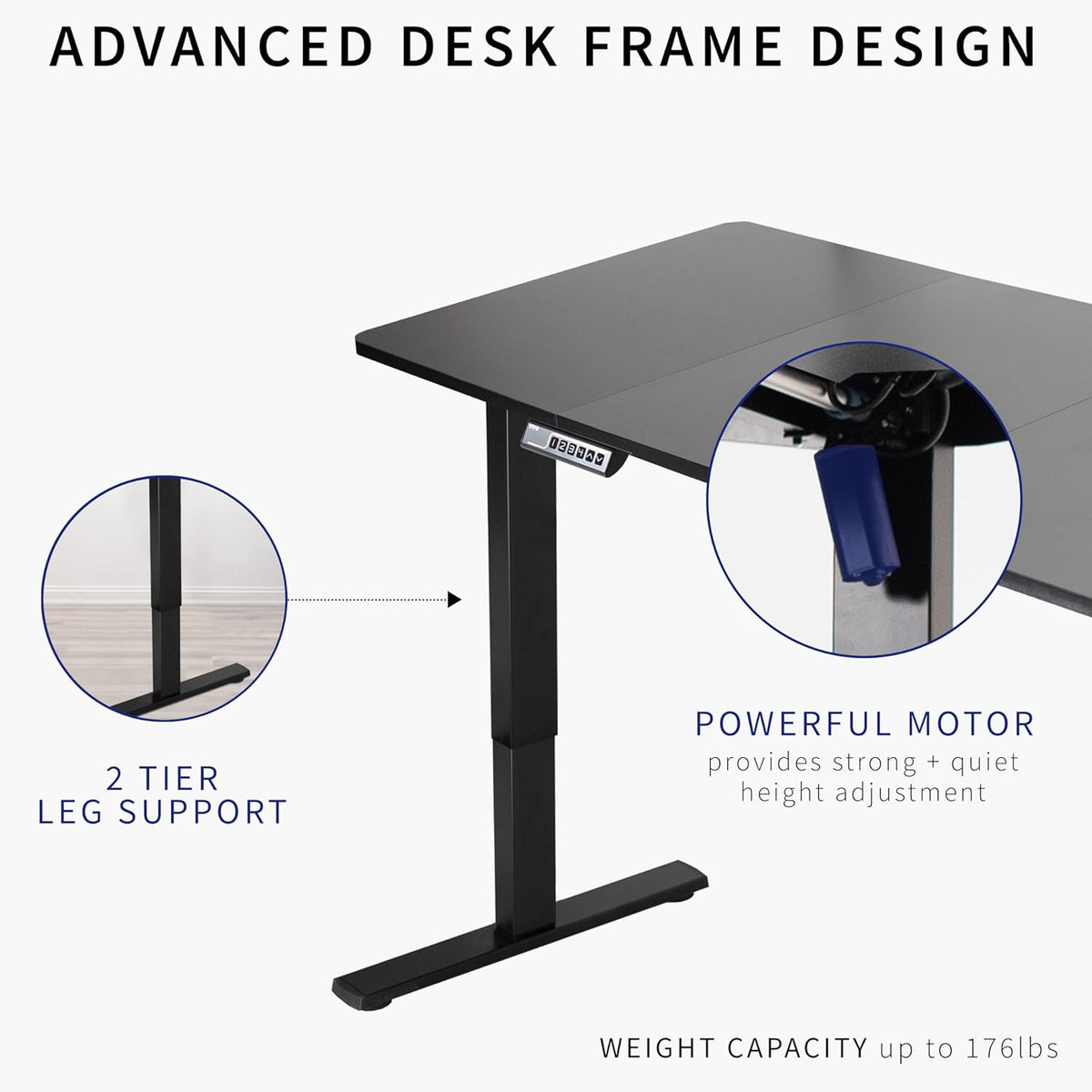 VIVO Electric 60 x 30 in Standing Desk, Memory Height Adjustment, 1B Series, Dark Walnut Top Black Frame, DESK-KIT-1B6D-30