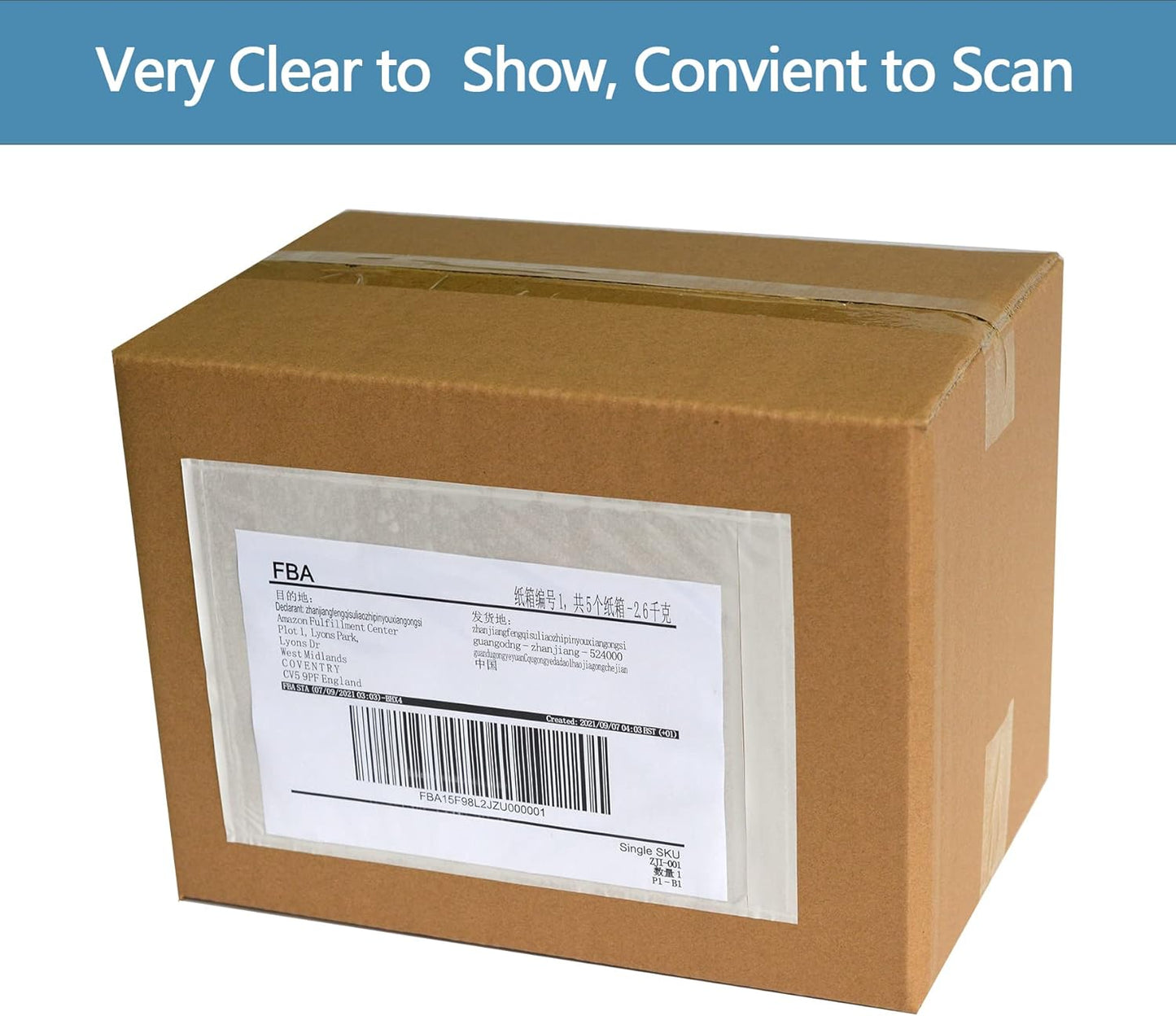 1000 PCS 7.5"x 5.5" Clear Self-Adhesive Packing List Envelopes - Plastic Shipping/Mailing Pouch Enclosed Bags for Packing Slips Invoice Label