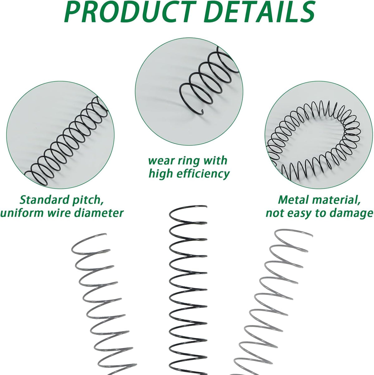 RAYSON 14.3mm Wire Spiral Coil Binding, 3:1 Pitch, 9/16" Metal Coils Comb Binding 115 Sheets Capacity, Black Color & Pack of 100