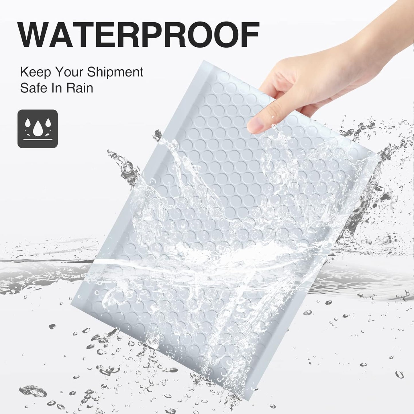 UCGOU Bubble Mailers 10.5x16 Inch 40 Pack Usable Size 10.5x15 Inch Large Padded Envelopes White Waterproof Packaging Bags for Shipping Self Seal Strong Adhesion Envelopes for Jewelry Makeup Supplies