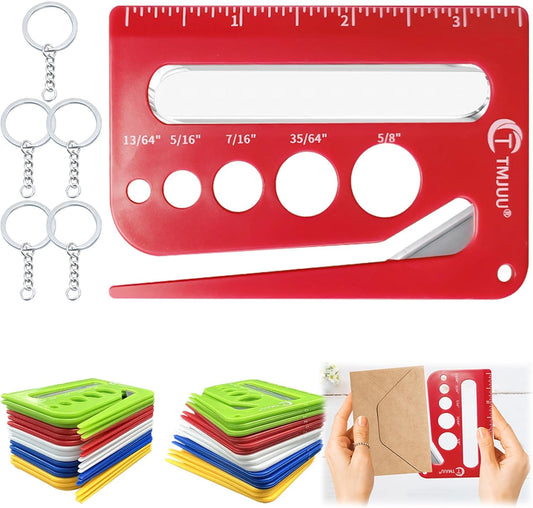 15 Pcs Letter Opener Envelope Slitter, Mail Opener Tool, Envelope Opener Slitter, Envelope Opener for Office, Letter Opener with Hidden Blade, Scale and Magnifying Glass