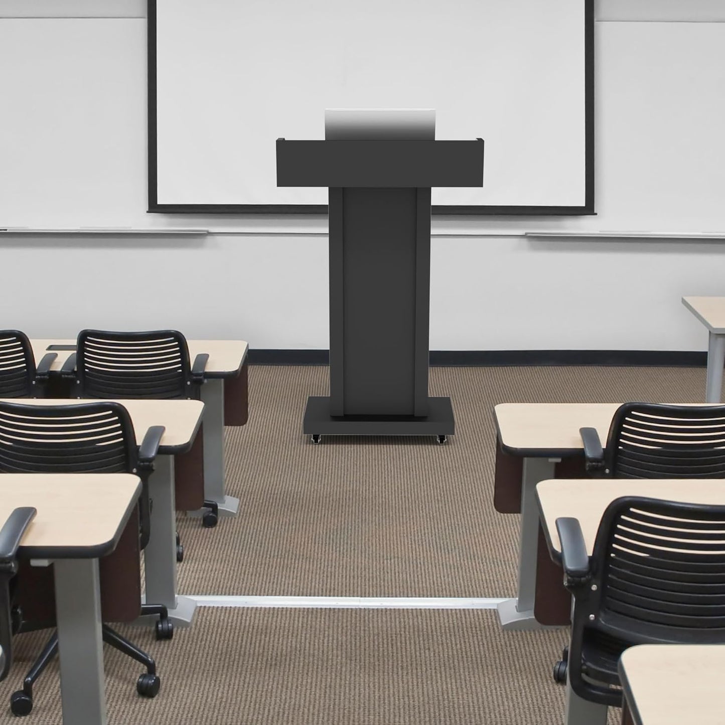 MOOFI Podium Stand Portable with 4 Locking Wheels Style 2 (Style 3)
