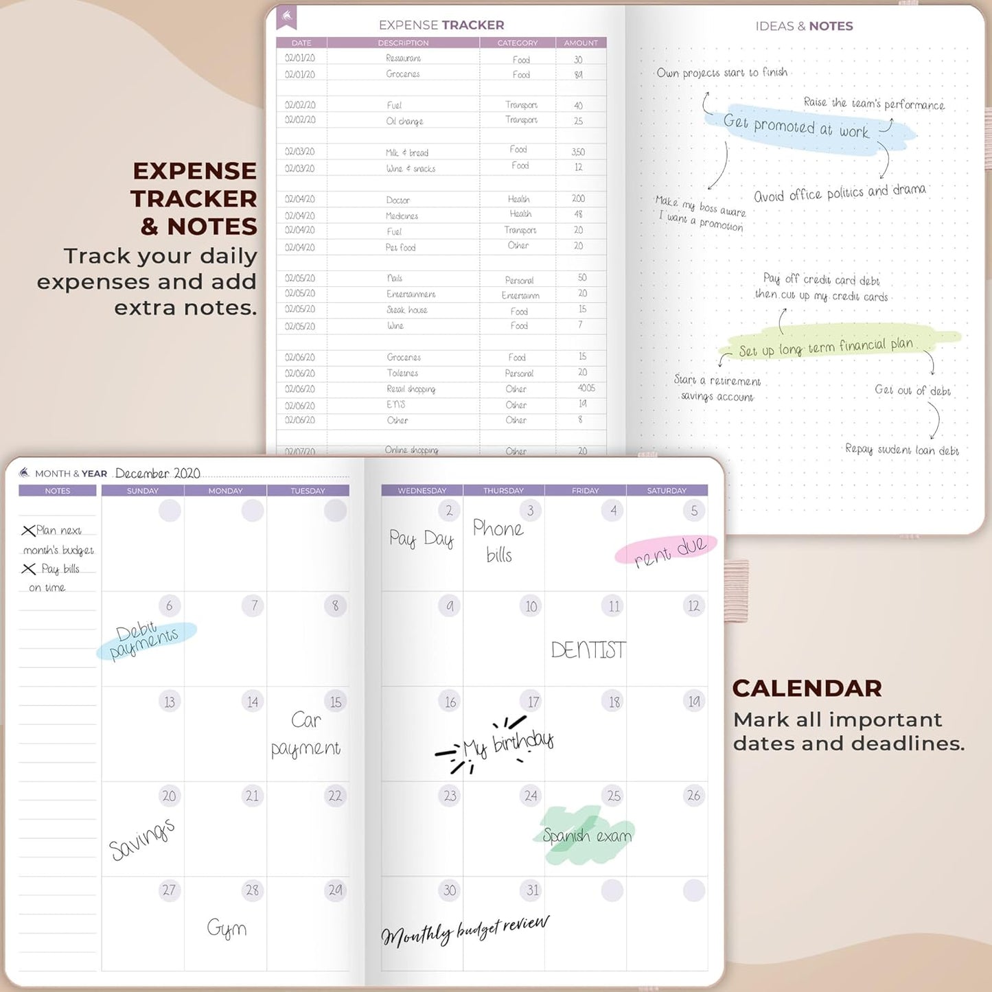Clever Fox Bi Weekly Budget Planner – Undated Financial Organizer Book – Expense Tracker, Budgeting & Bill Notebook, A5 (Rose Gold)