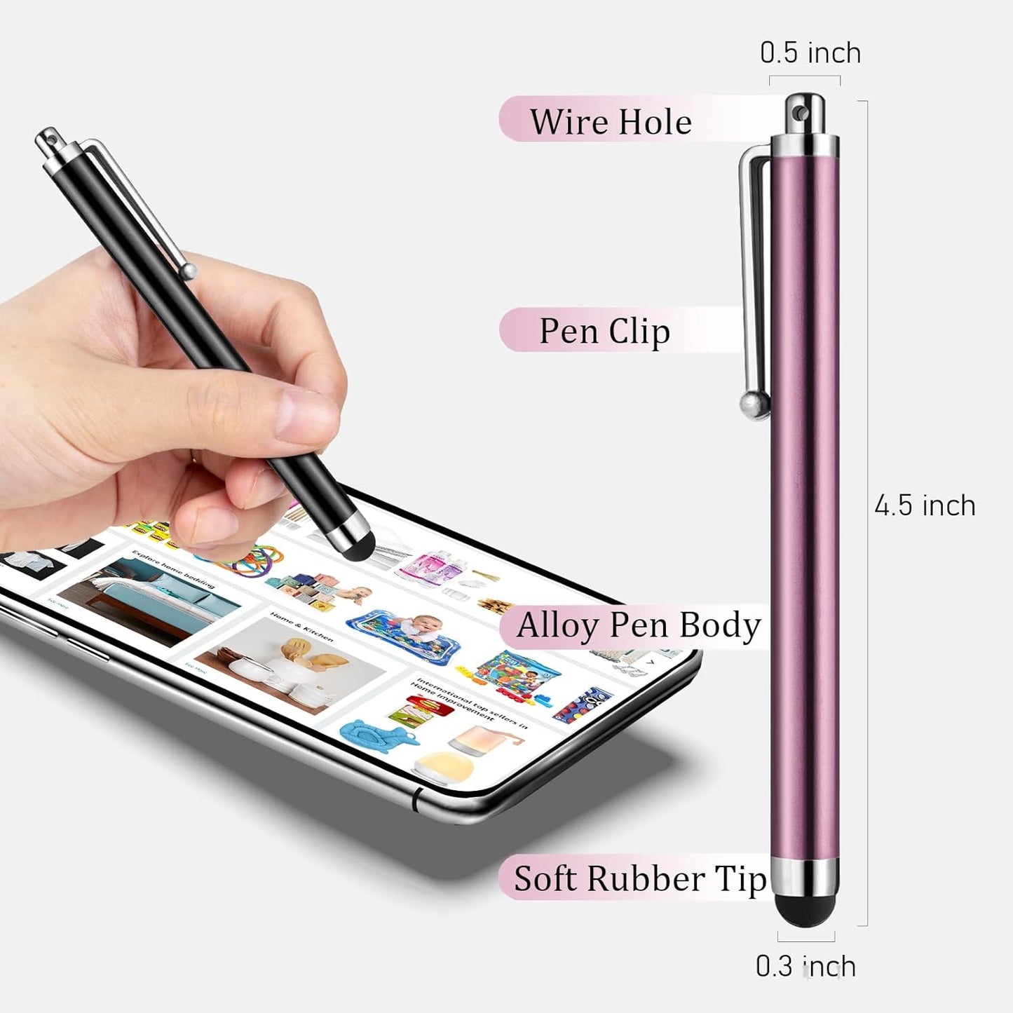 Stylus Pens for Touch Screens, AGREJO High Precision Universal Stylus for iPad iPhone Tablets Samsung Galaxy All Capacitive Touch Screens (10-Pack)