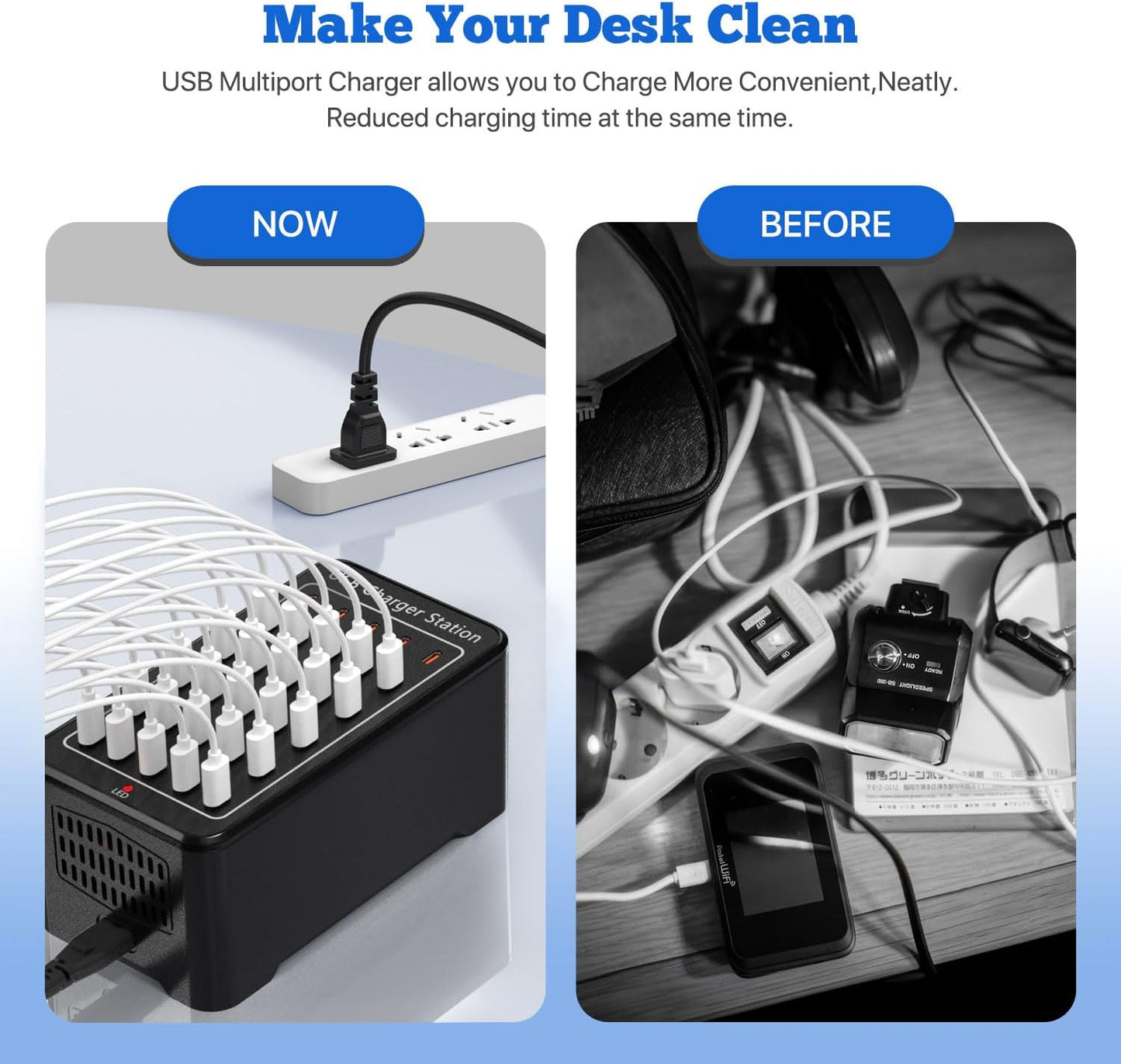 USB C Charger Station 150W, 30 Port USB Charger Block USB Charging Hub, Multiport USB C Charger Desktop Charger Compatible with iPhone 16/15/14/13/12/11, iPad, Tablets, Samsung GalaxyS23 S22,Phone