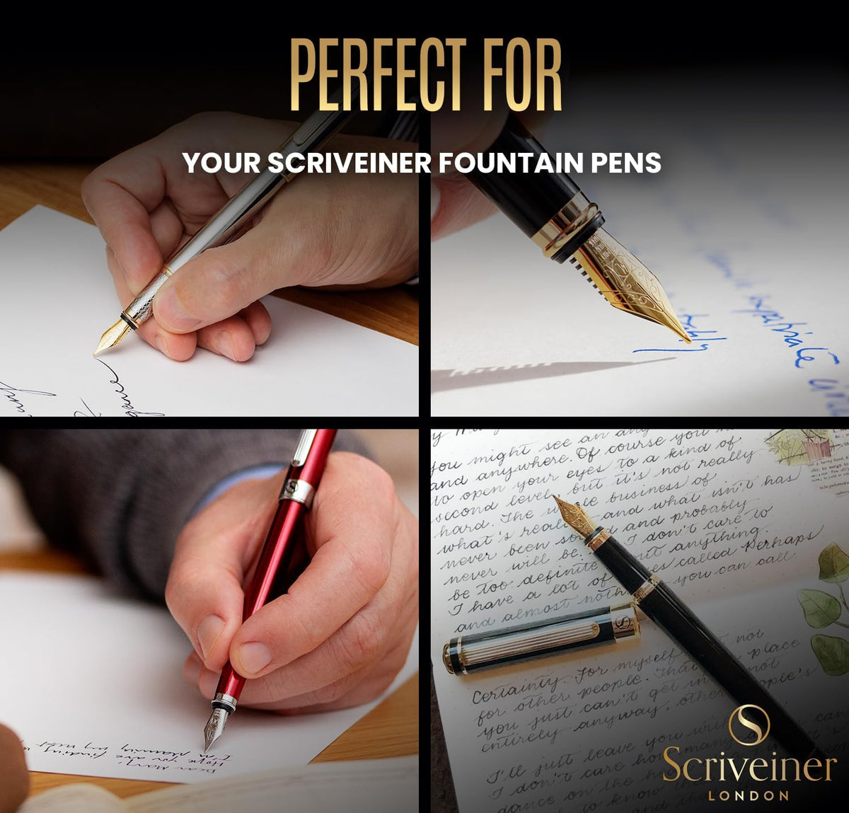 Scriveiner Fountain Pen Ink Cartridges - Blue - 20 Standard International Ink Cartridges, Made in UK, The Best Cartridge for Your Scriveiner Pen, Refill Size Fits A Wide Range of Fountain Pens