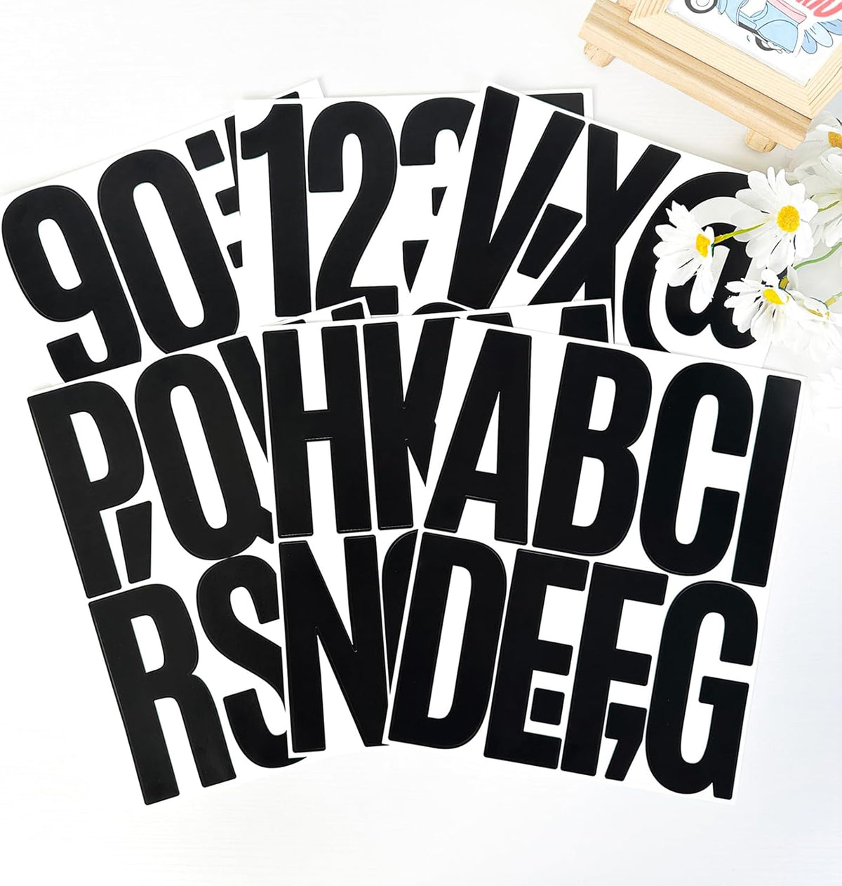 305 Pcs Waterproof 5" Vinyl Alphabet & Number Stickers - Self-Adhesive for Mailboxes, Windows, Doors, Signs, Vehicles, and More (Black, 5 Inch)