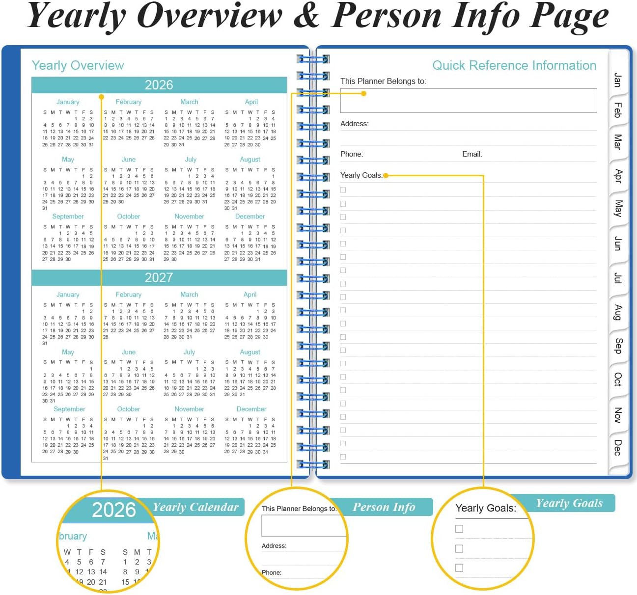 2026 Appointment Book & Planner - 2026 Daily Hourly Planner from January 2026 - December 2026, Weekly Appointment Book with 30-Minute Interval, Medium 6.4" x 8.5", Blue-B