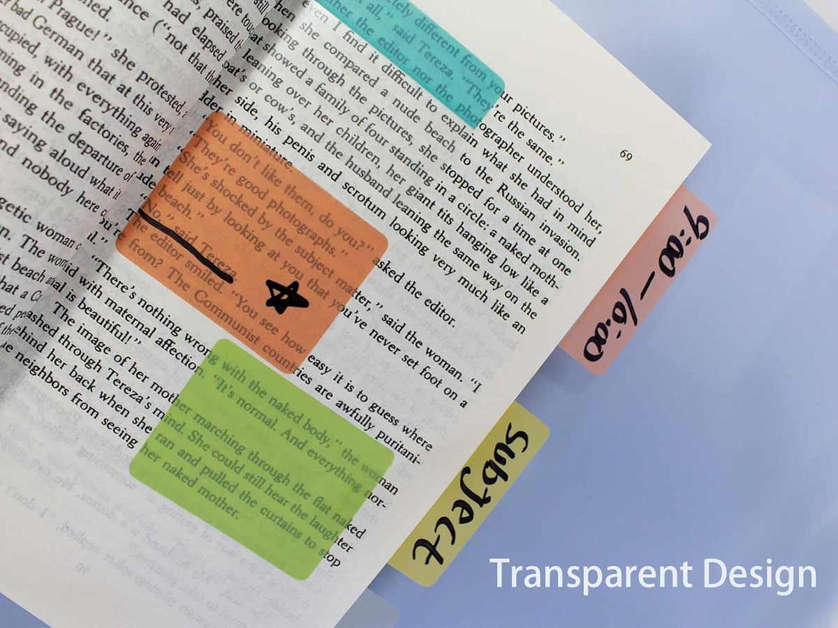 ELII 500 PCS Tabs 2 Inch Book Tabs Sticky Index Tabs,Page Markers File Tabs Self Adhesive, Labels for Pages Notebooks