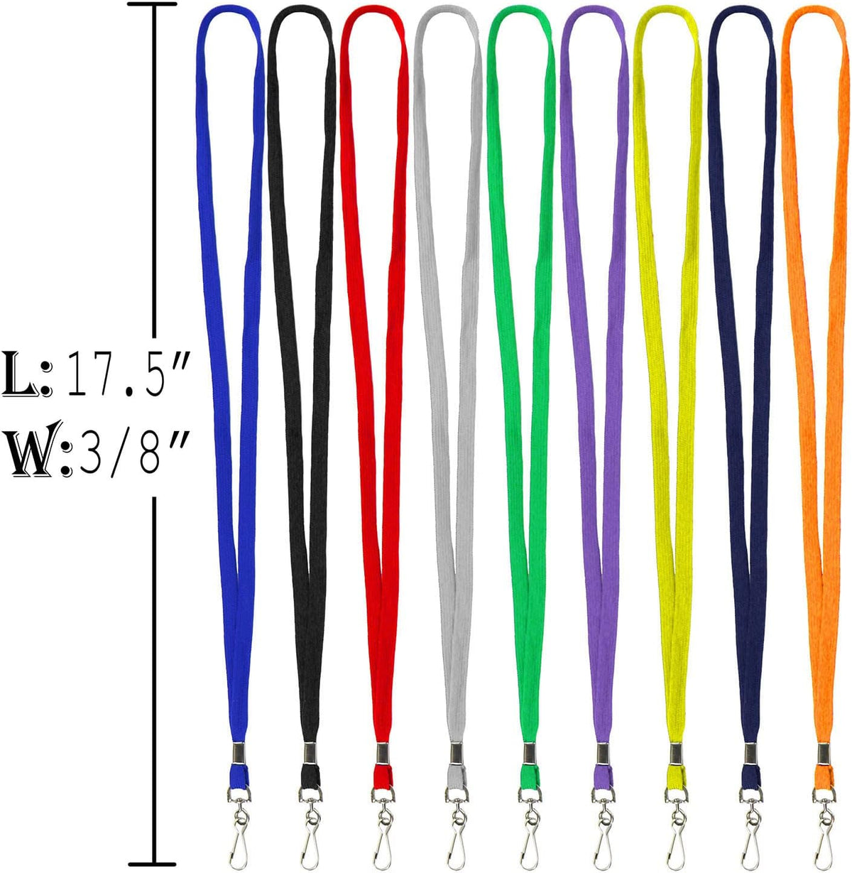 Ollain Badge Lanyards Flat Lanyard Swivel Hooks Neck Bulk lanyards with Clip 50 Pack