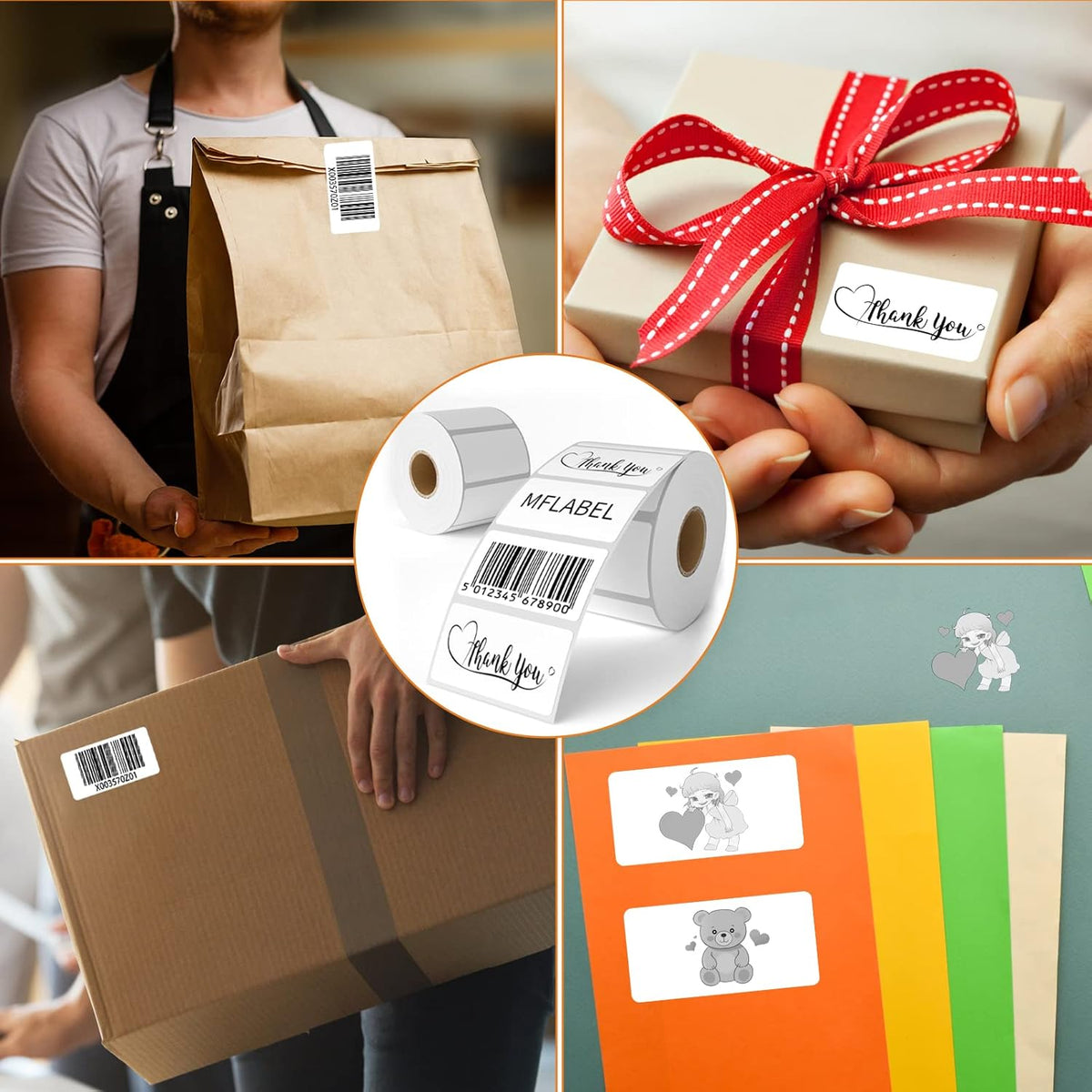 MFLABE 54 Rolls of 1000 2-1/4 x 1-1/4 Inch Direct Thermal Perforated Shipping Labels,SKU Labels