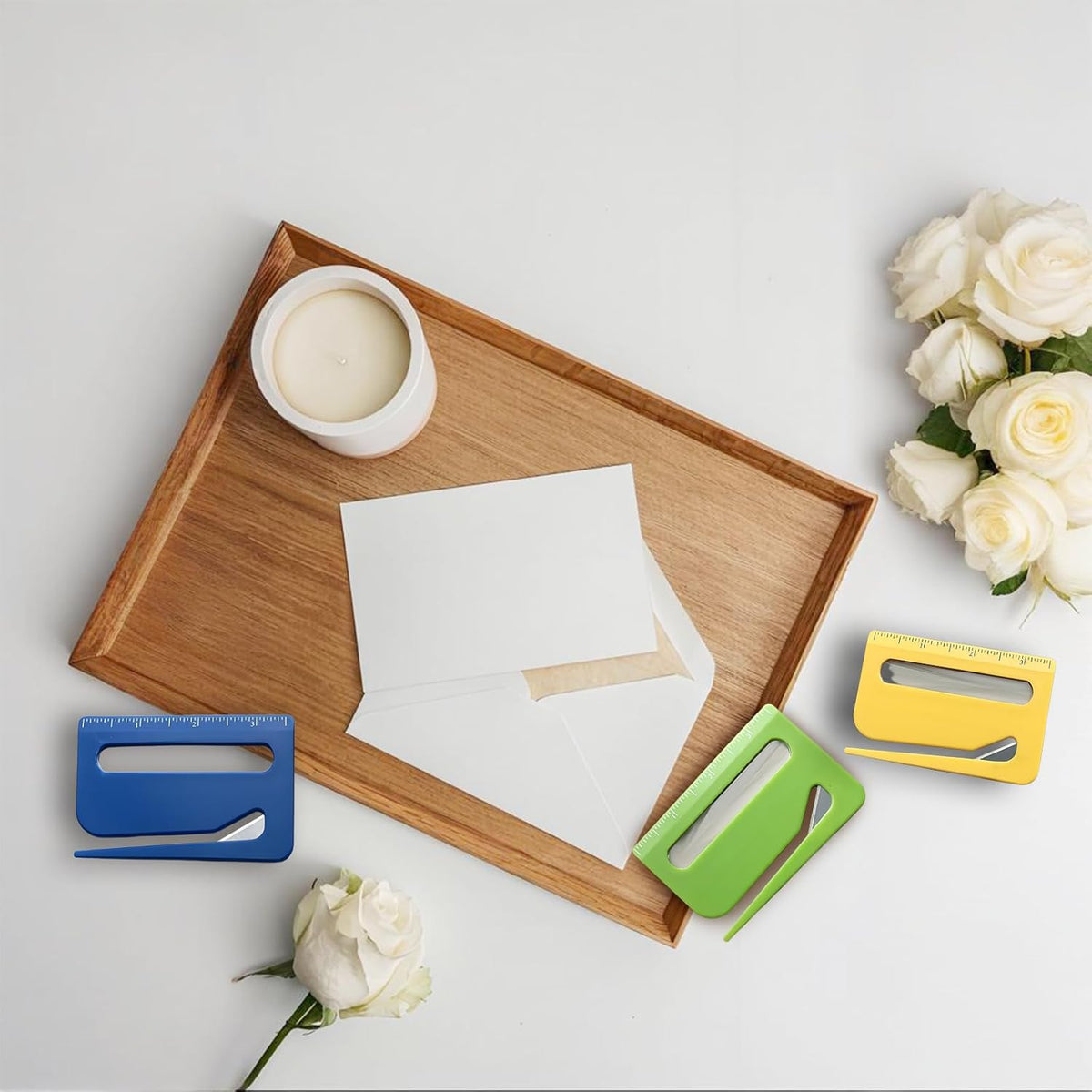 2025 Upgraded Envelope Opener with Magnifier, Letter Openers 6pcs