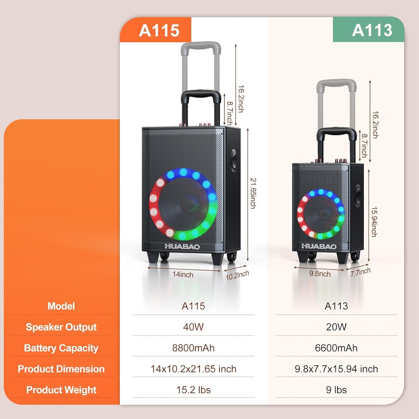 Large Bluetooth Karaoke Speaker with 2 Wireless Microphones, 11 Speaker System with 8800mAh Battery, Trolley PA System with Lights, Remote, FM/AUX/USB/TF, Bass & Treble Adjust, Ideal for Outdoor Party