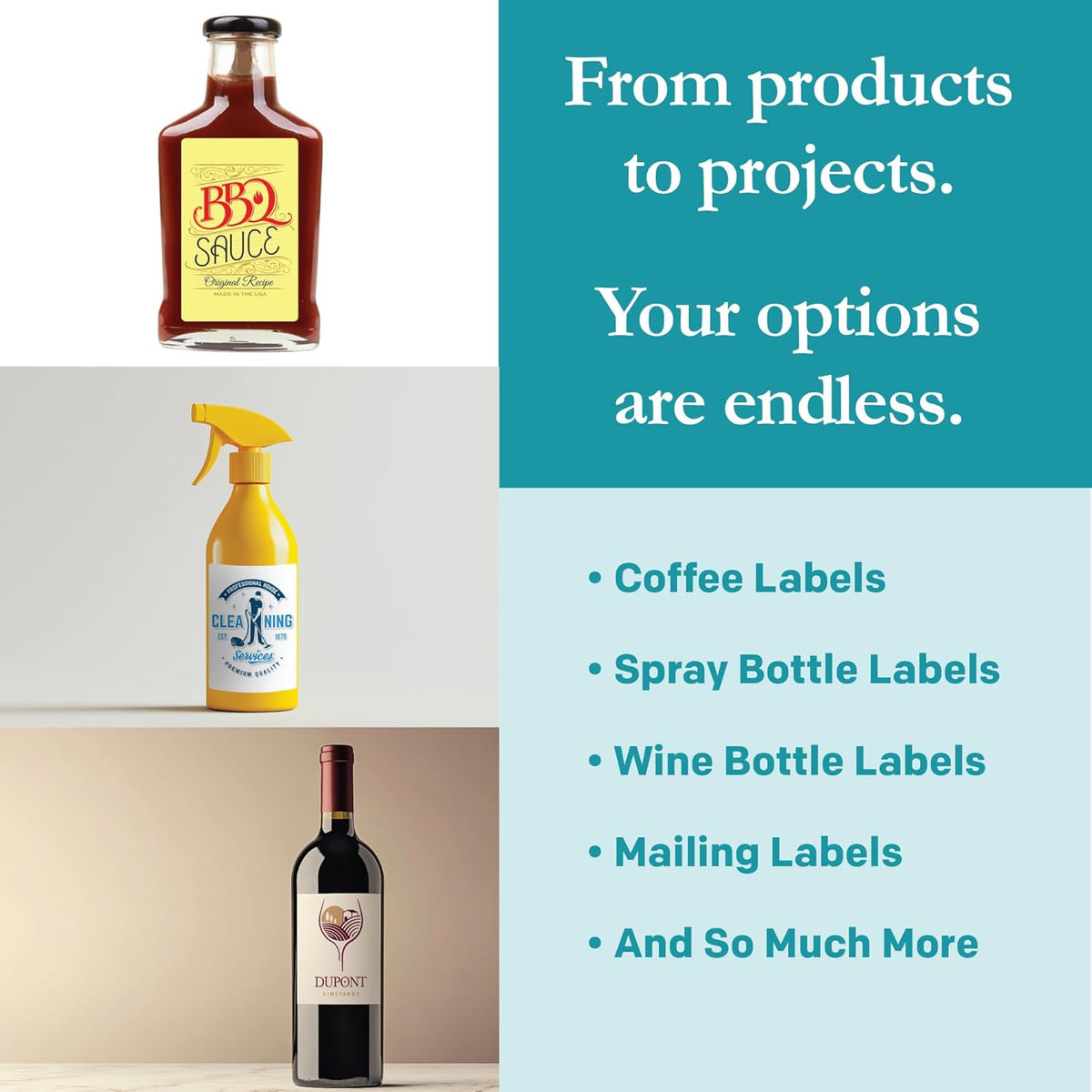 Premium Label Supply White Sticker Labels – 3" x 5" – Laser/Inkjet Compatible – (4 per Sheet), 500 Sheets – 2000 Total Adhesive Labels