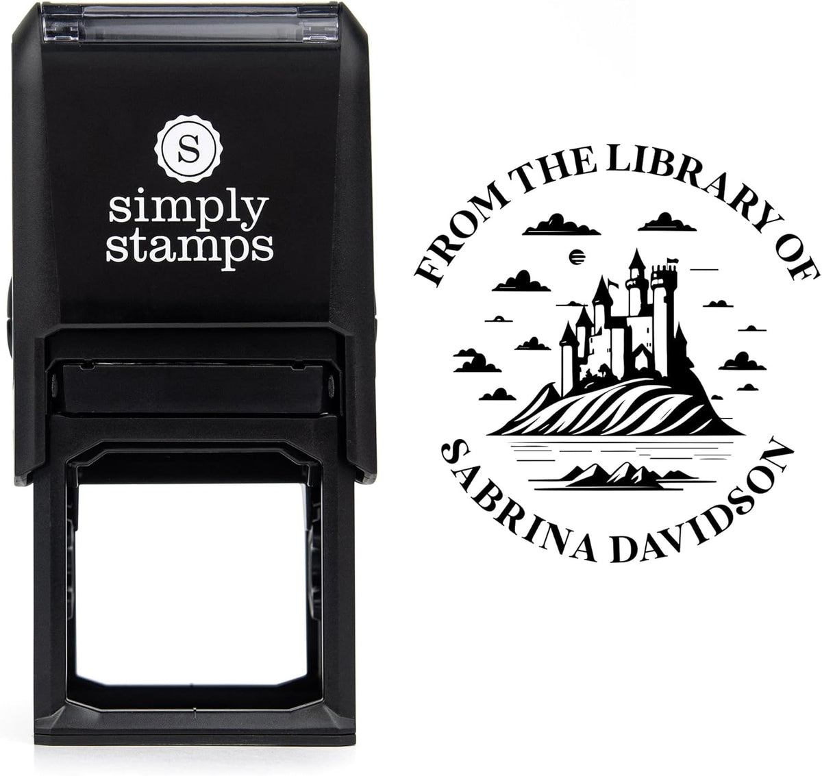 from The Library of Embossers & Stamps for Fantasy Book Readers | Custom Embosser | Custom Stamp | Ex Libris | Elevate Your Fantasy Collection of Stories and Novels (Design 2, Self-Inking Stamp)