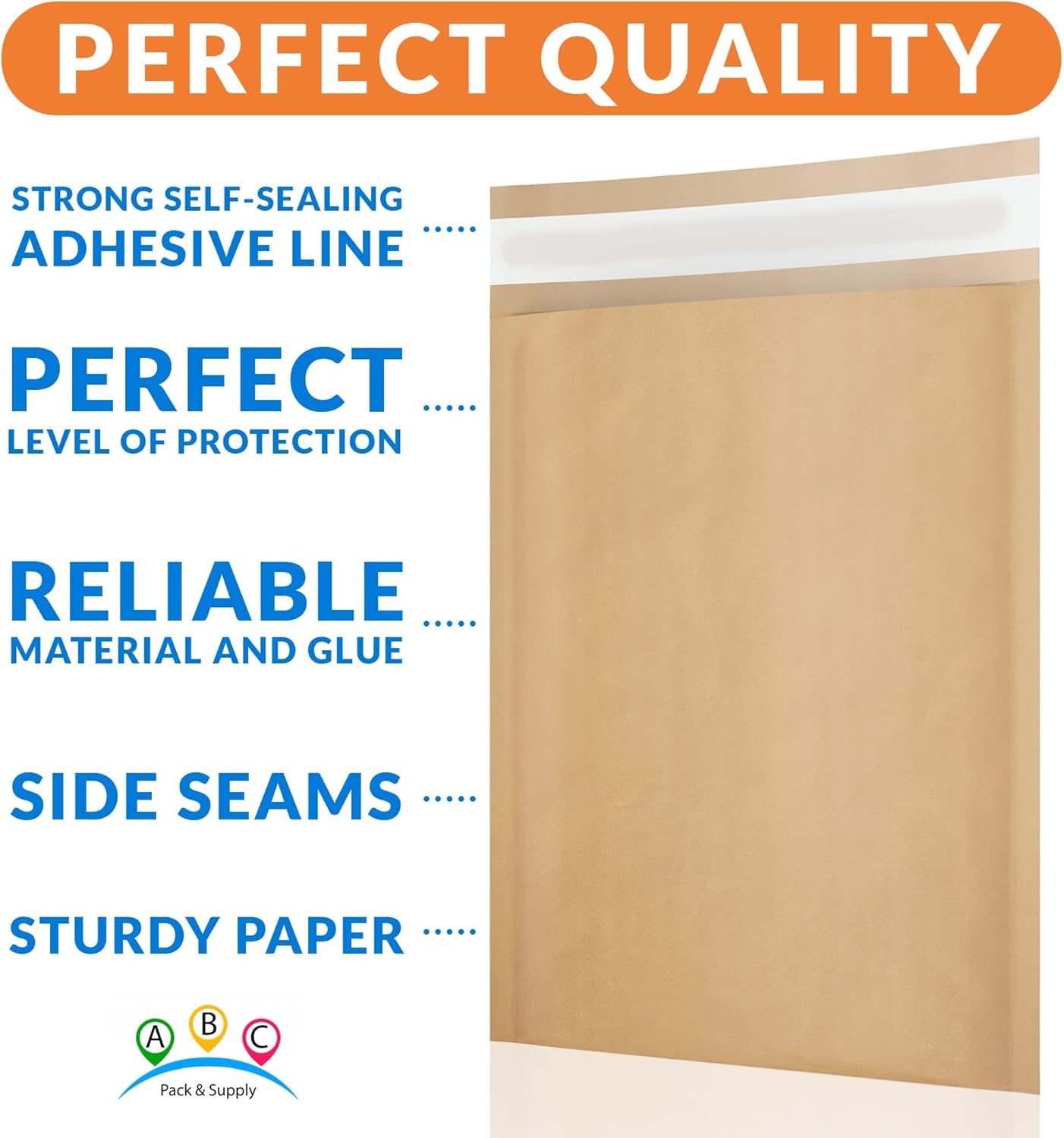 ABC PACK & SUPPLY Brown Kraft Bubble Mailer Envelopes, 10.5 x 15 Inches. 100 Pack Mail Padded Envelopes Self Seal. Kraft Bubble Mailers. Tear-Resistant Mailing Envelope Padded. Sturdy Paper Mailer