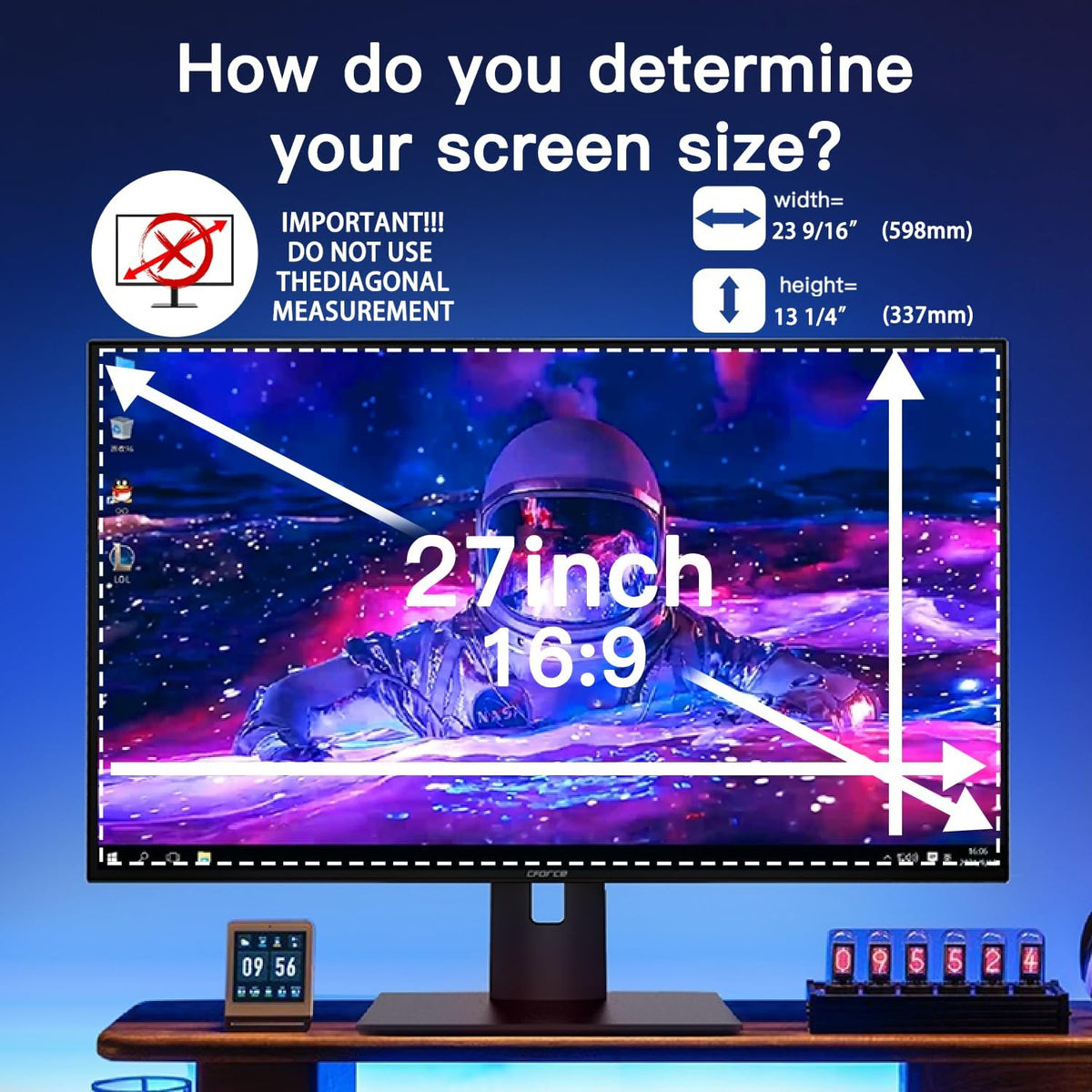 2 Pack Magnetic Hanging Computer Privacy Screen 27 Inch for 16:9 Widescreen Monitor, Removable Privacy Screen Anti Glare Blue Light Computer Screen Privacy Shield, Anti-Scratch 27 in Protector Film