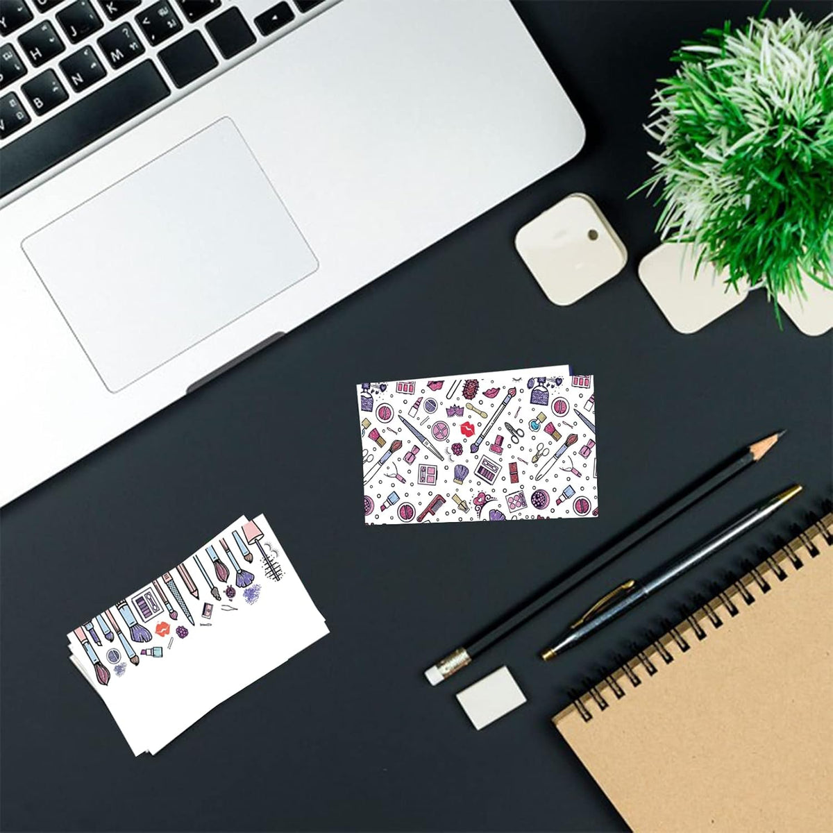 Custom Business Cards Personalized Business Cards for Small Business 300gsm Matte Paper Front & Back Sides Printed 3.5" x 2" - Makeup Artist Template