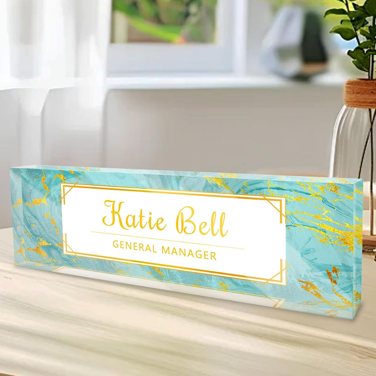 Personalized Name Plate for Desk, Custom Acrylic Desktop Accessories Office Decor for Women Men, Offices Gift for Coworkers Boss Teacher, Employee Appreciation Gifts
