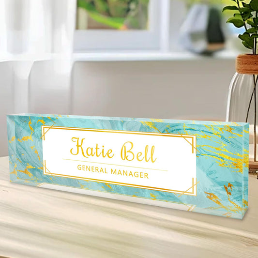 Personalized Name Plate for Desk, Custom Acrylic Desktop Accessories Office Decor for Women Men, Offices Gift for Coworkers Boss Teacher, Employee Appreciation Gifts