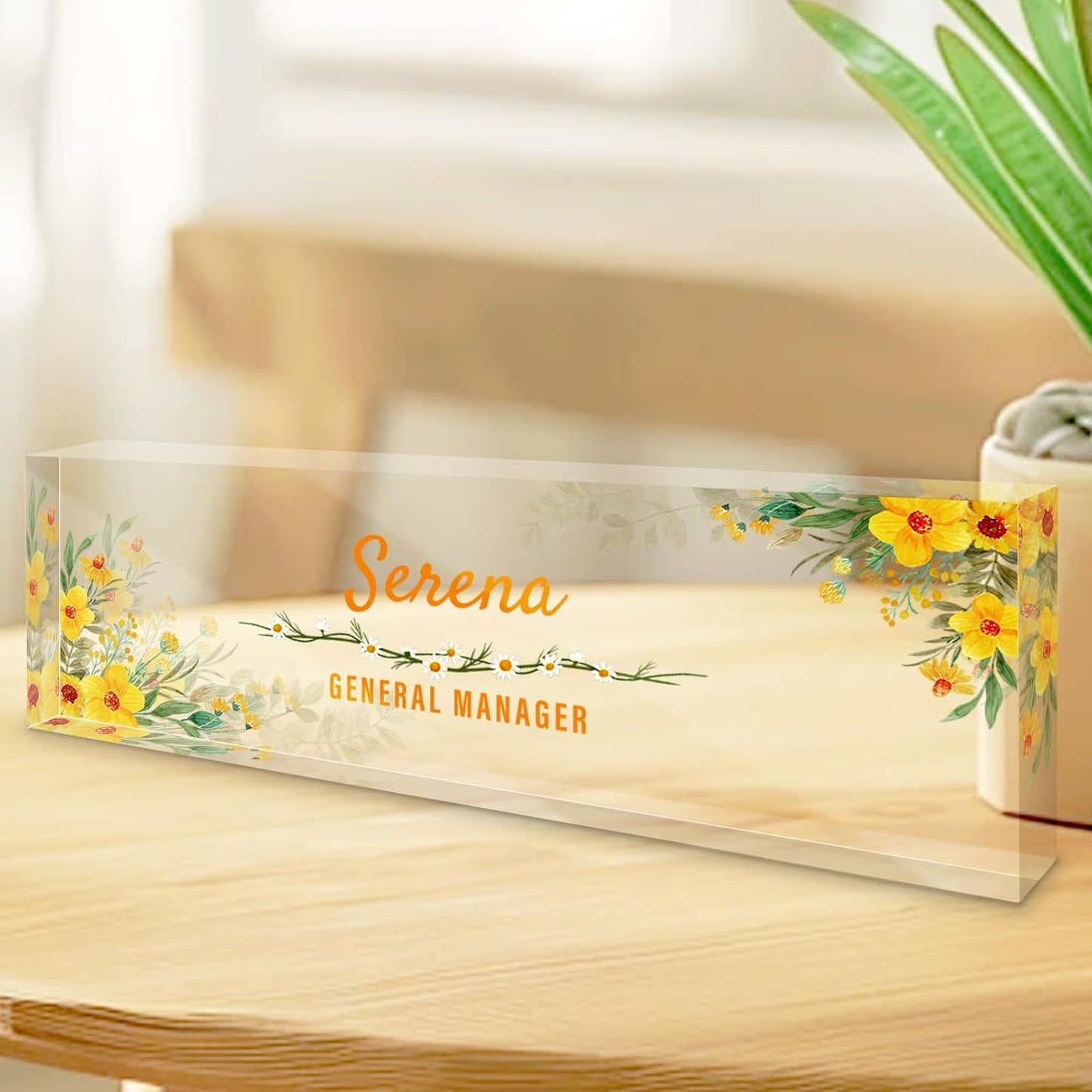 Personalized Name Plate for Desk, Custom Acrylic Desktop Accessories Office Decor for Women Men, Offices Gift for Coworkers Boss Teacher, Employee Appreciation Gifts