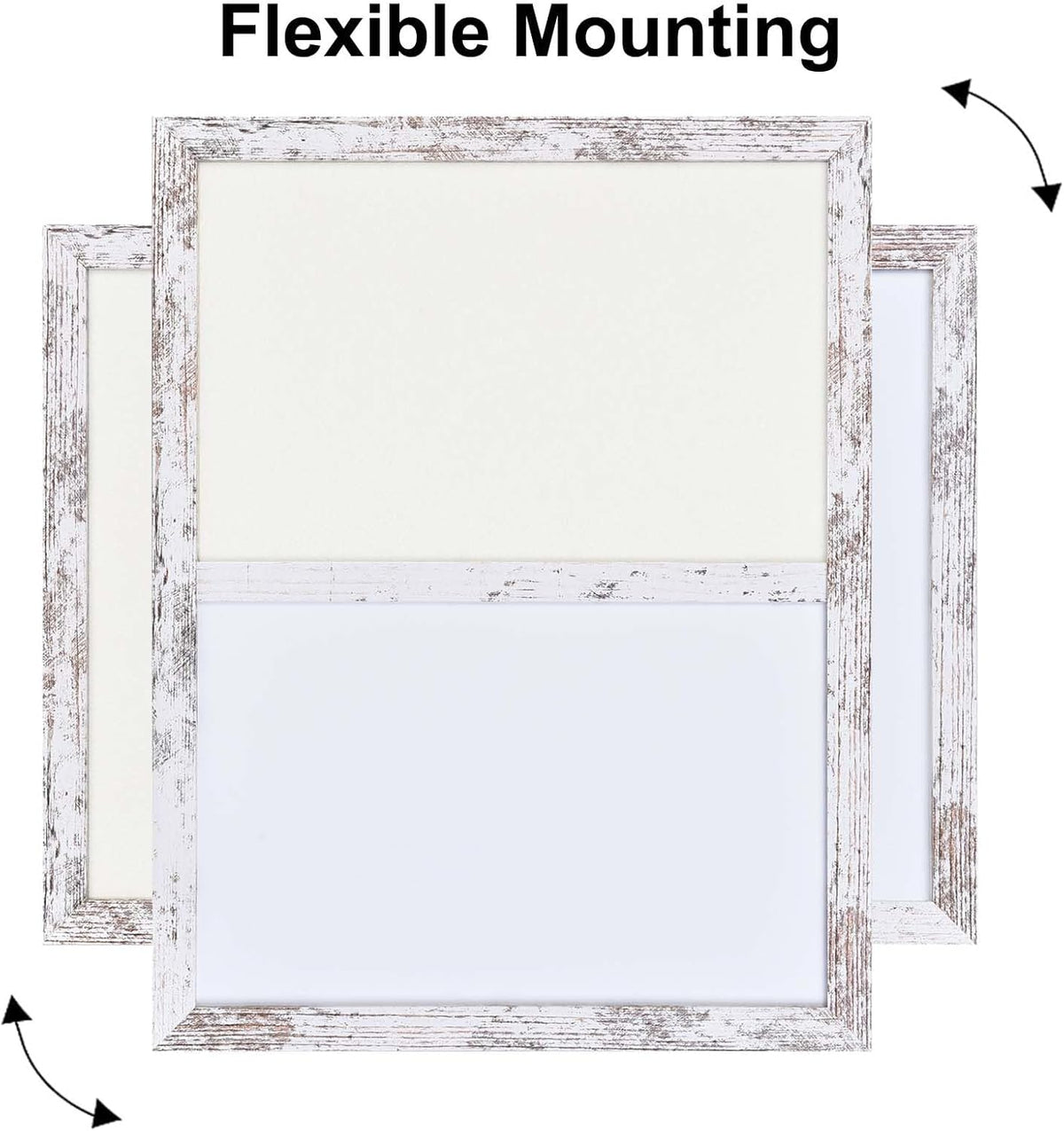Bulletin Board Whiteboard Beige Felt Board Combo for Office School Kitchen Bedroom, White Wood Frame,13"*17",Whiteboard+WH-3343WH