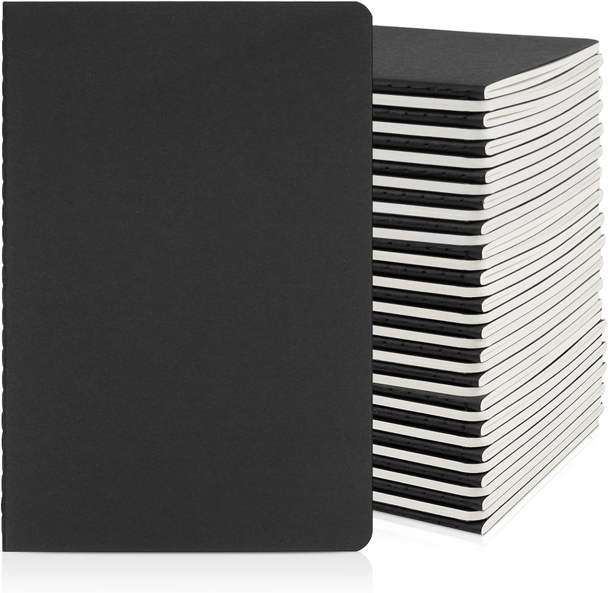 EUSOAR Notebook College Ruled, 36pcs A5 5.5"x8.3" 60 Pages Black Subject Journal Notebooks, Lined Writing Note Pads Memo, Composition Notebooks for Business School Office College Work Note Taking