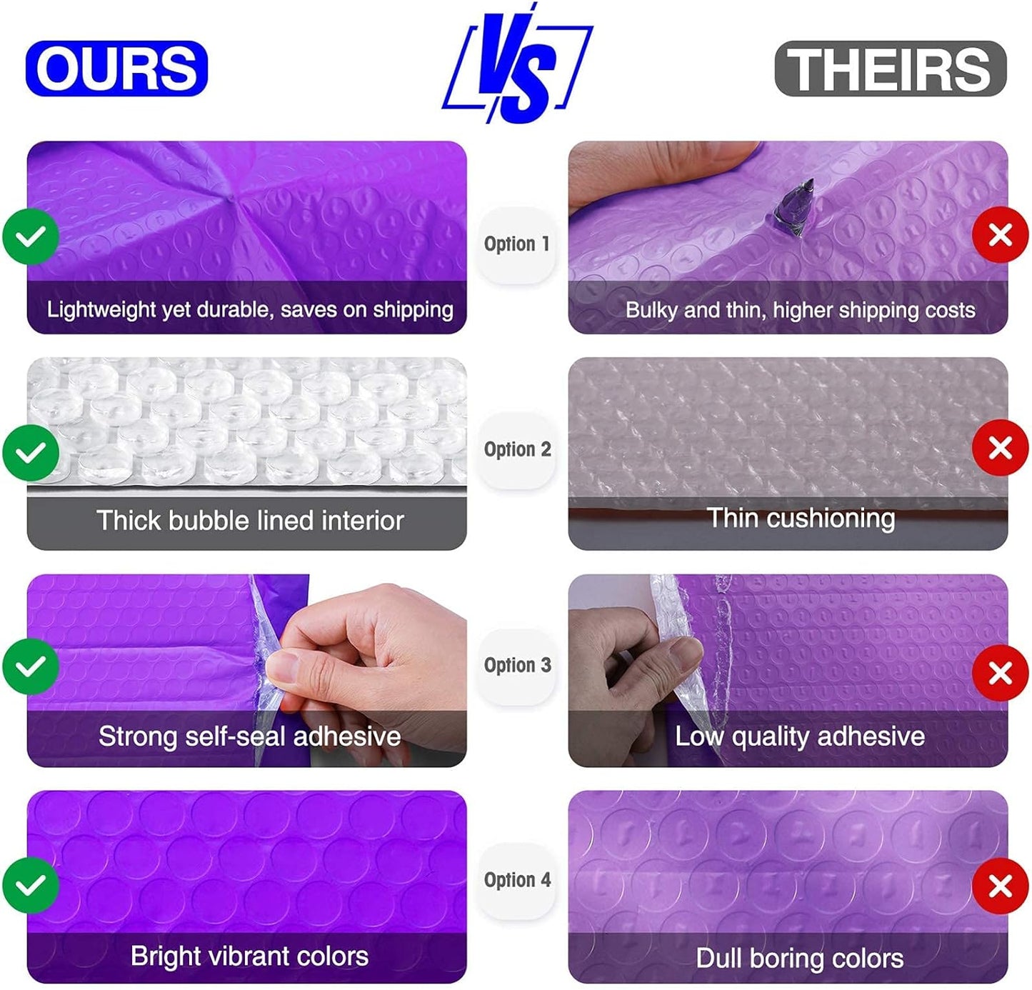 Metronic Bubble Mailers, Pur-ple 4x8, Case of 800, Bulk Poly Bubble Mailers, Shipping Bags, Shipping Envelopes Self-Seal, Mailing Envelopes, Padded Envelopes, Packaging for Small Business, Jewelry