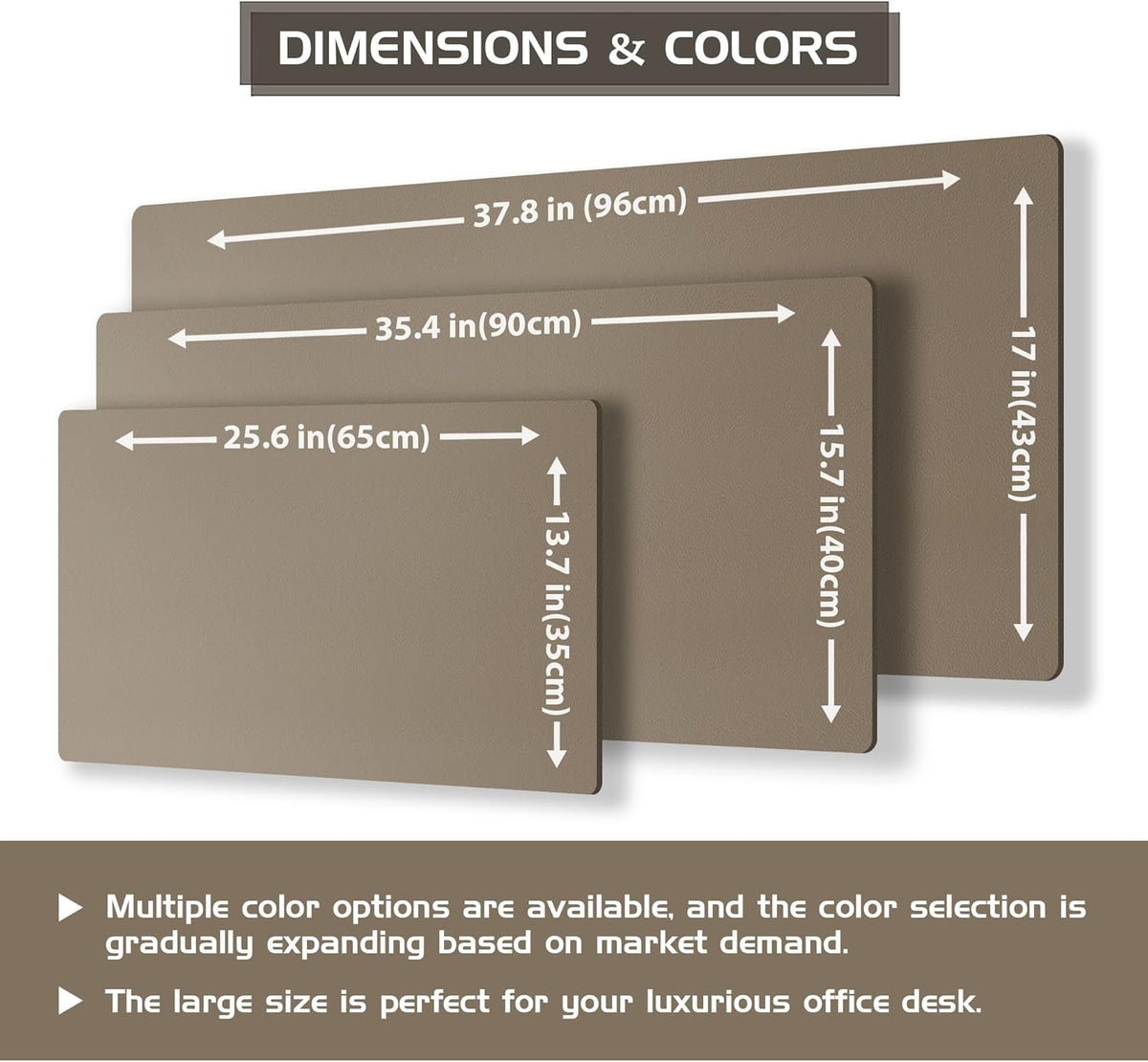 Aothia Dual-Sided Desk Pad - Leather Desk Mat, Natural Cork Desk Pad Protector, Large Mouse Pad for Desk, Waterproof Desk Blotter Pad, Desk Writing Pad for Office Work/Home, Coffee (37.8"x17")