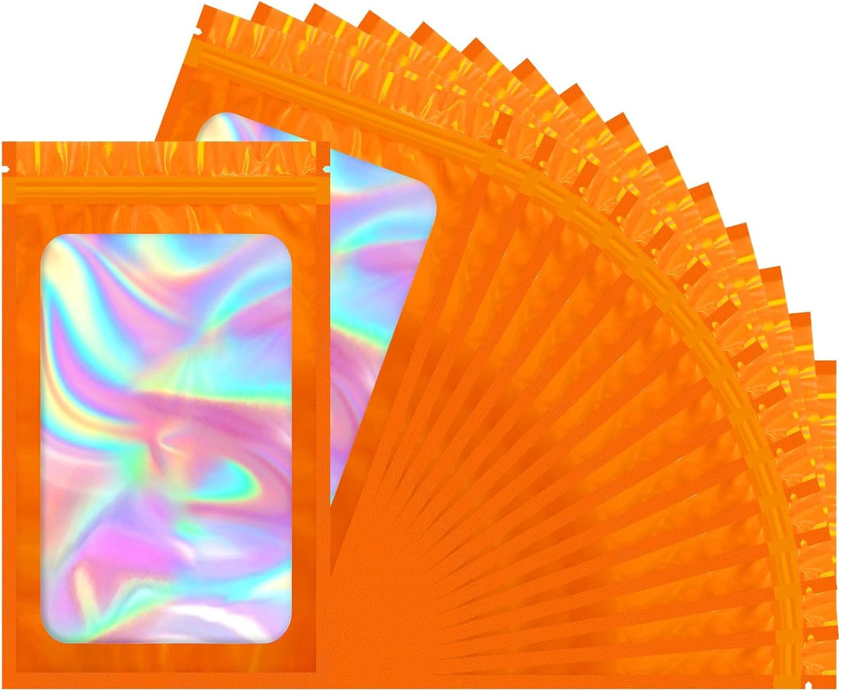 Smell Proof Bag, 100 PCS Mylar Bags, Holographic Bags with Sealing Strip (2.4x3.9 Inch)
