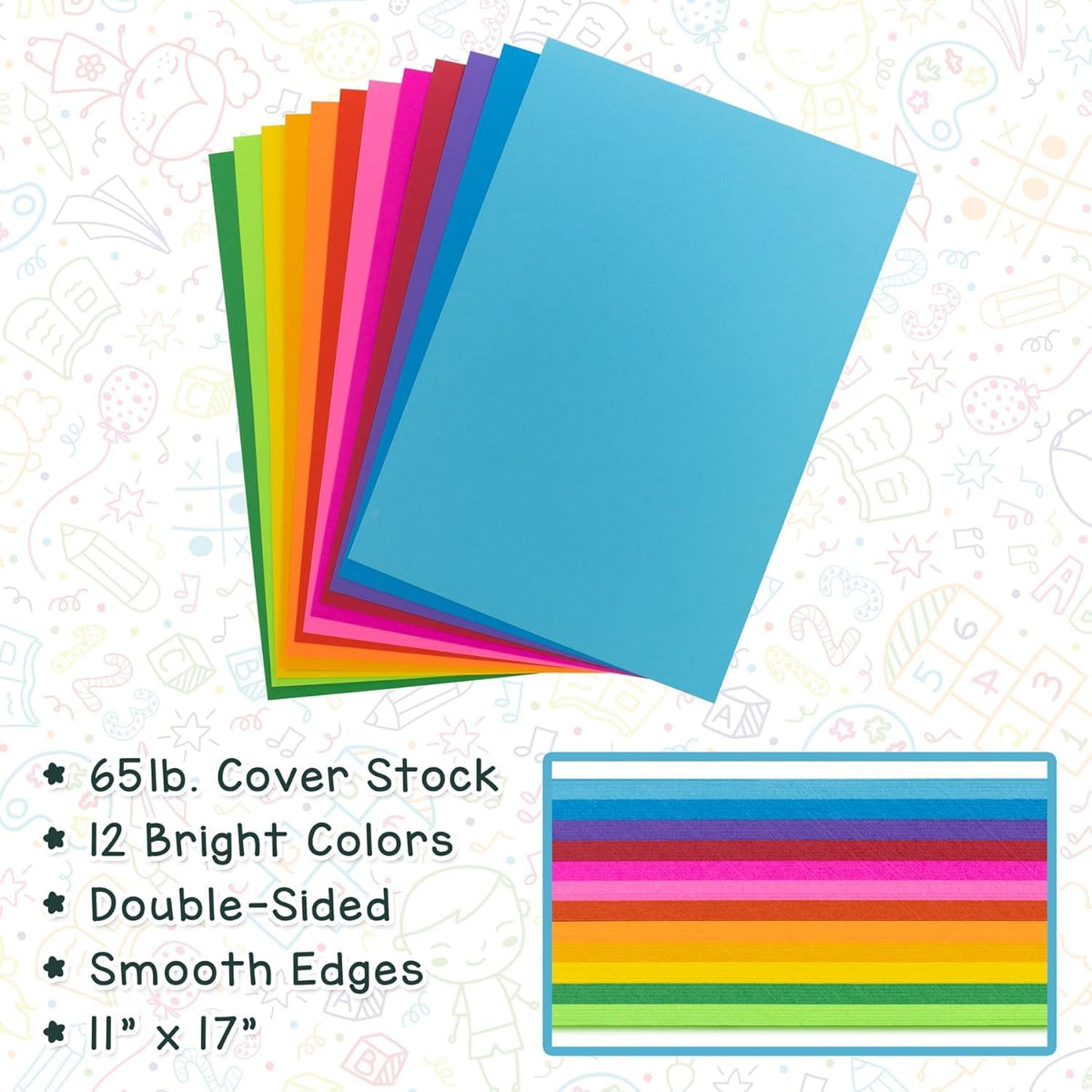 Hygloss 50 Sheets Holiday Christmas Colored Cardstock - 11x17-Inch Red and Green Letter Size Color Cardstock Paper - 65 lb/ 176 gsm, Acid-Free, Fade-Resistant